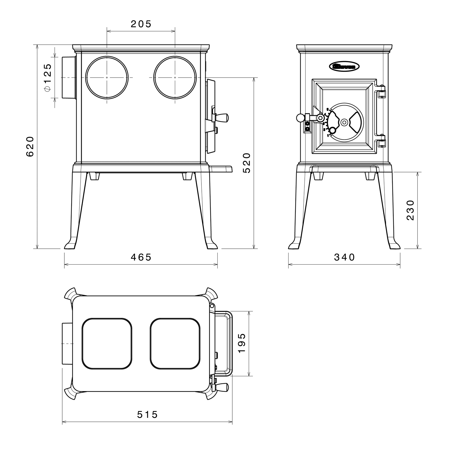Dovre 100 CBS Kaminofen Gusseisen Schwarz