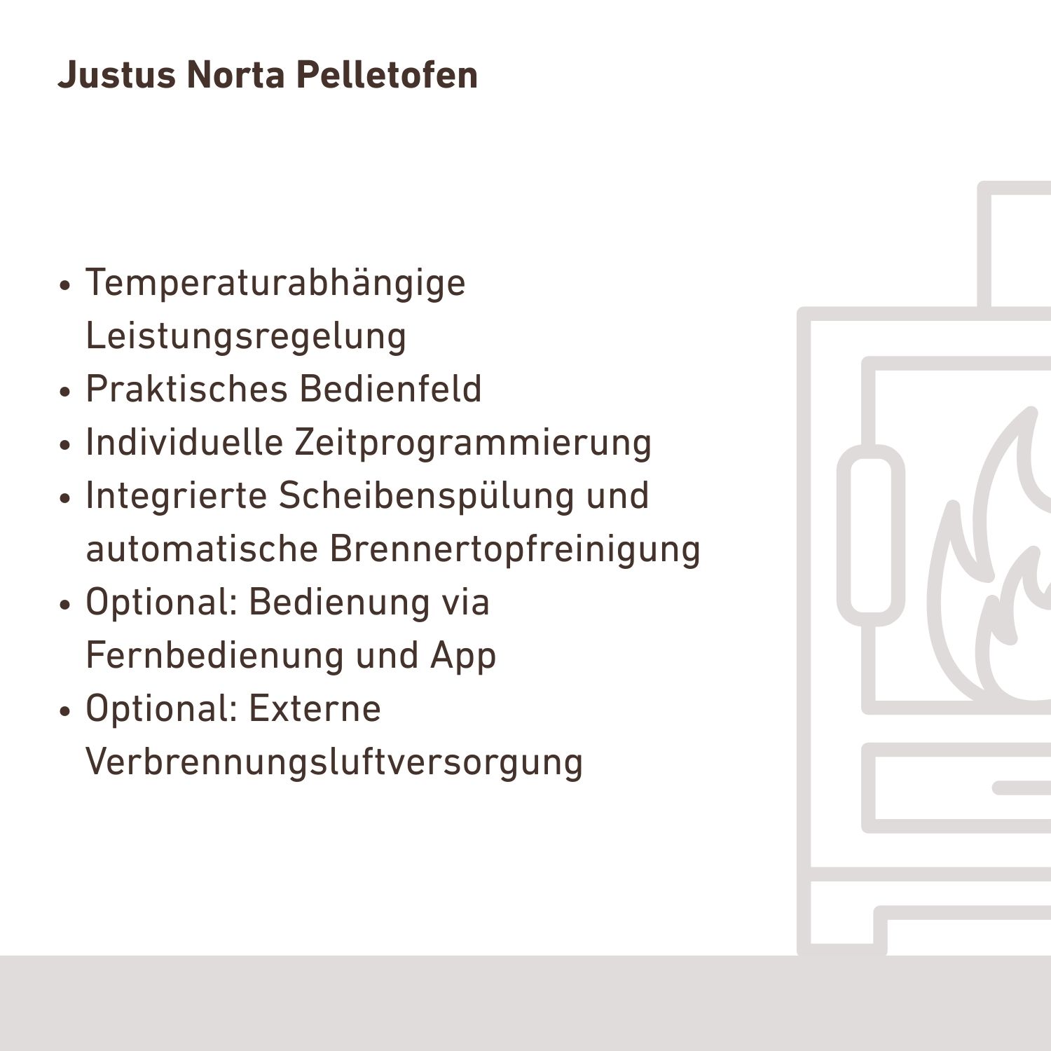 Justus Norta Pelletofen Stahl Schwarz