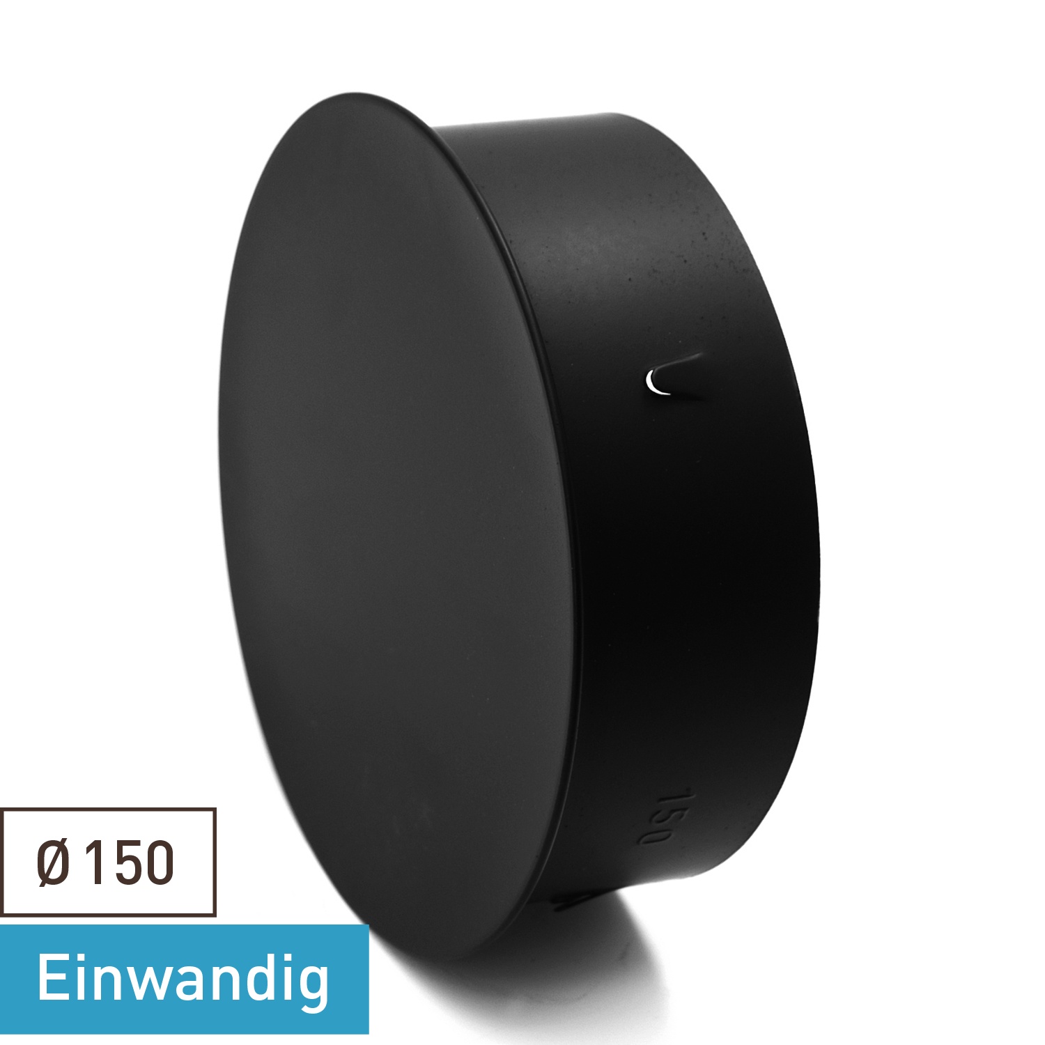 Raik Basic Blindkappe 150mm schwarz für Rauchrohr / Ofenrohr