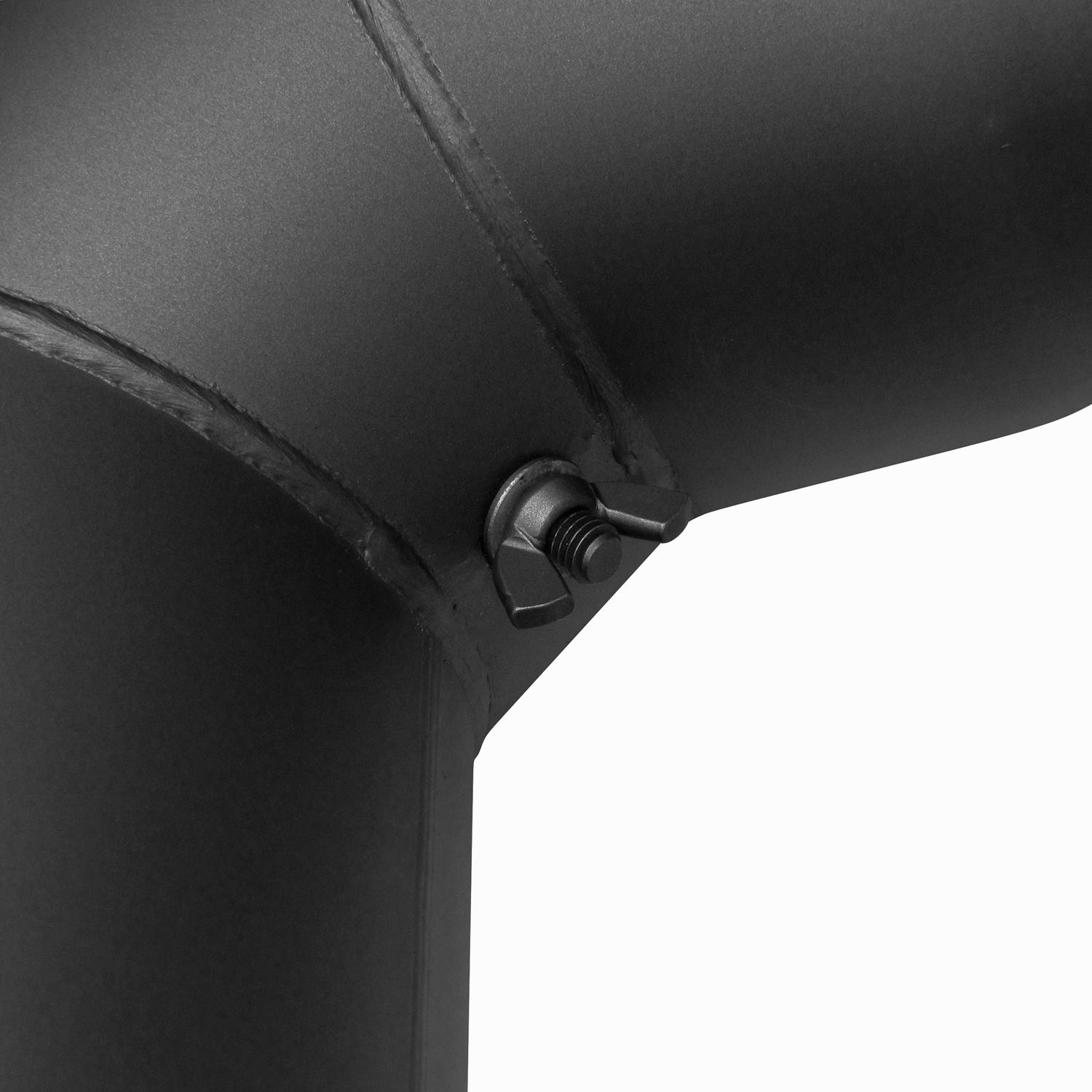 Raik Basic Rauchrohrbogen 130mm schwarz 90° – 3teilig mit Tür für Rauchrohr / Ofenrohr