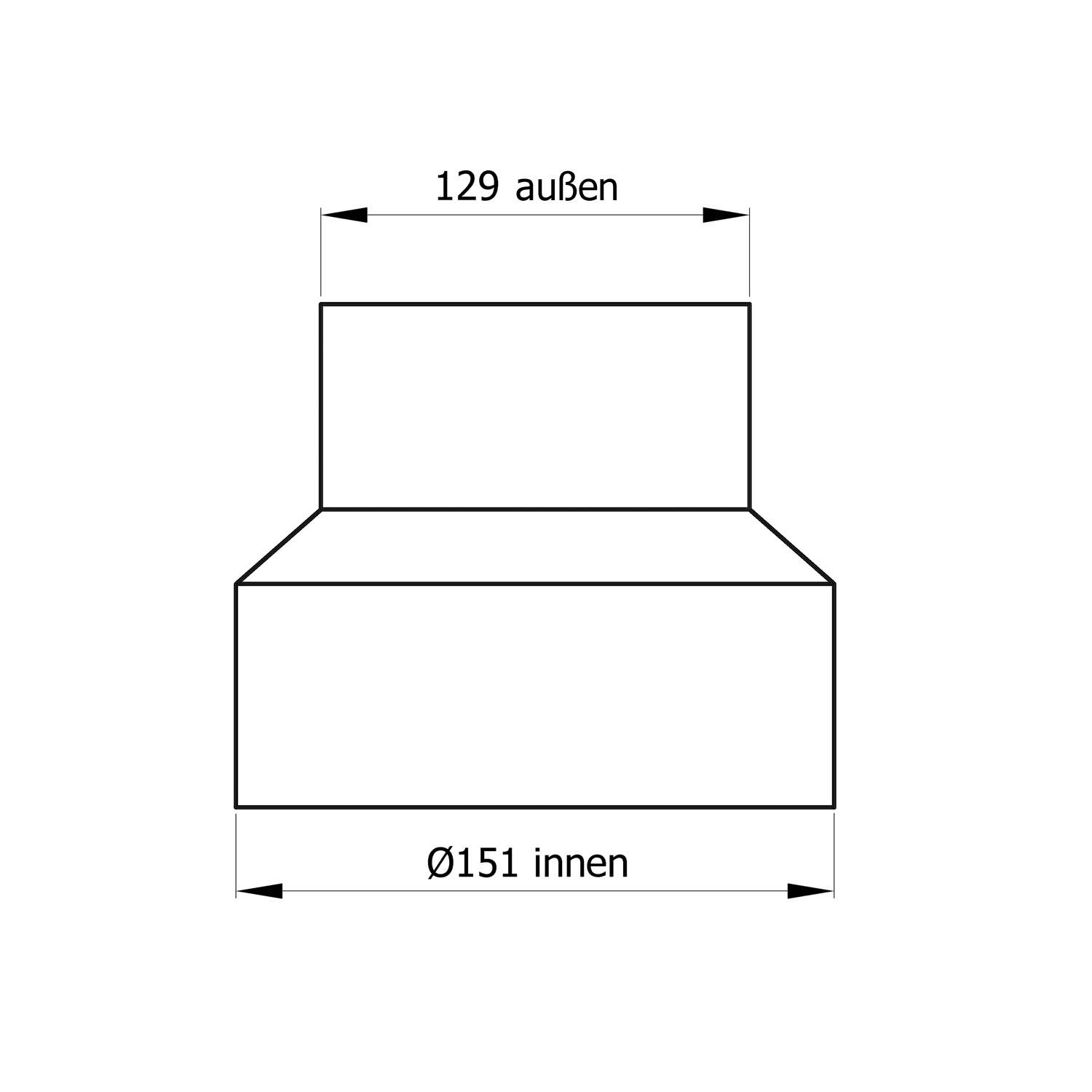 Raik Basic Reduzierung 150mm - 130mm schwarz für Rauchrohr / Ofenrohr