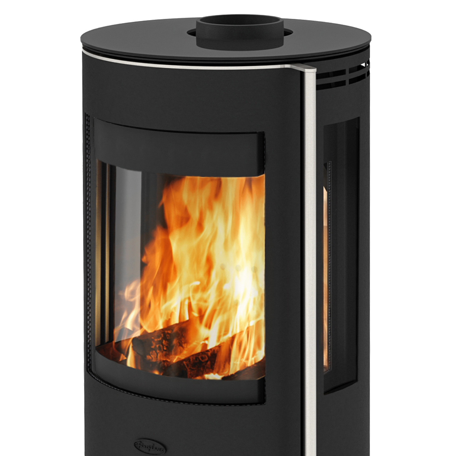 Fireplace Elite Magnolia Kaminofen Stahl Schwarz mit Abdeckplatte Glas + 1 m³ Kaminholz gratis