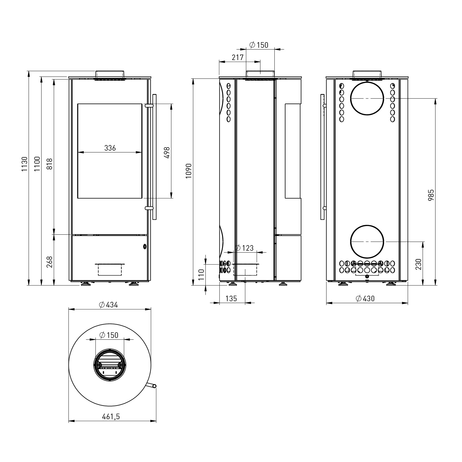Olsberg Tipas Compact II Kaminofen Stahl Schwarz / Keramik Caffe Coretto + 1 m³ Kaminholz gratis