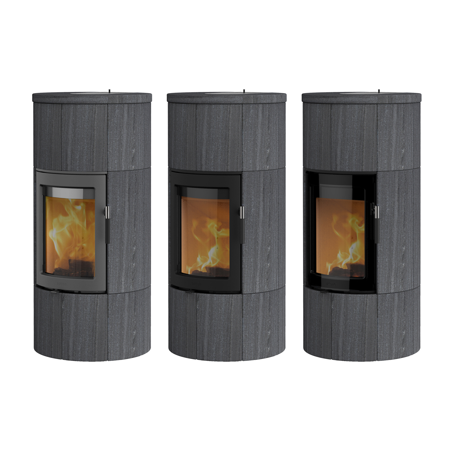 Lotus Maestro 1 Kaminofen Indian Night, Tür Schwarz, Rauchabgang hinten