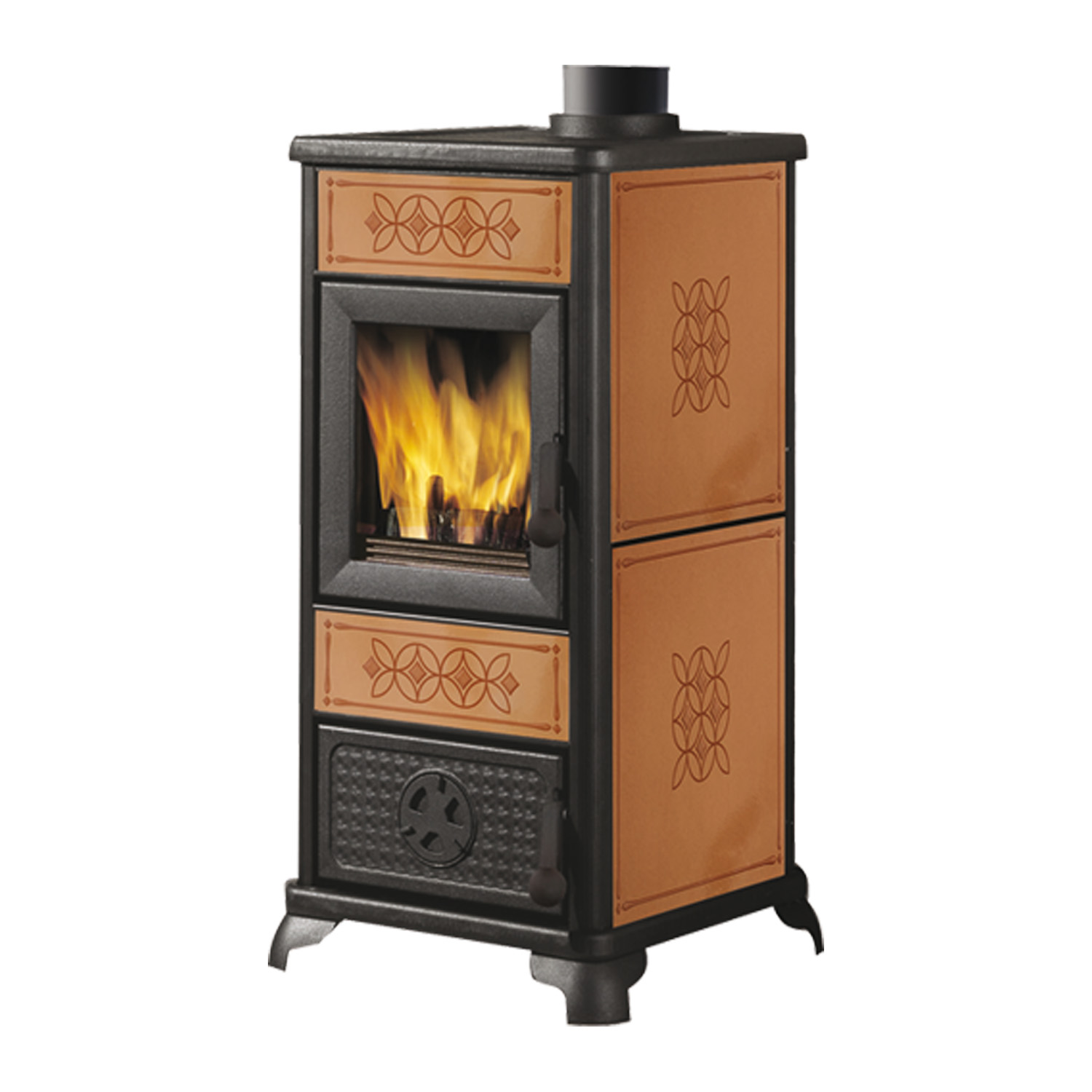 EK63 Decor Evo Kaminofen Keramik leder