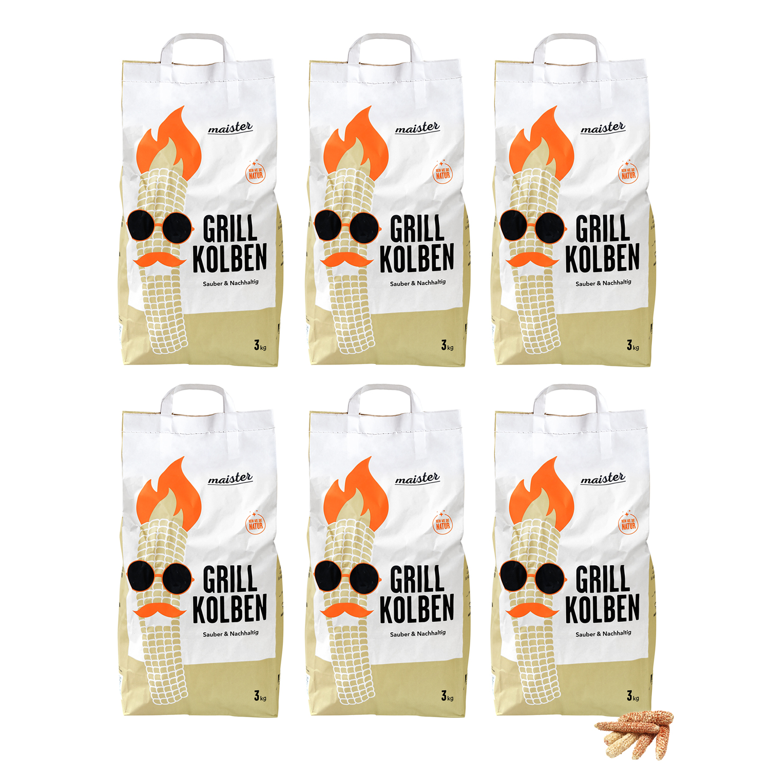Maister BBQ Grillkolben 6er-Pack (18 kg) Maister BBQ Grillkolben 6er-Pack (18 kg)