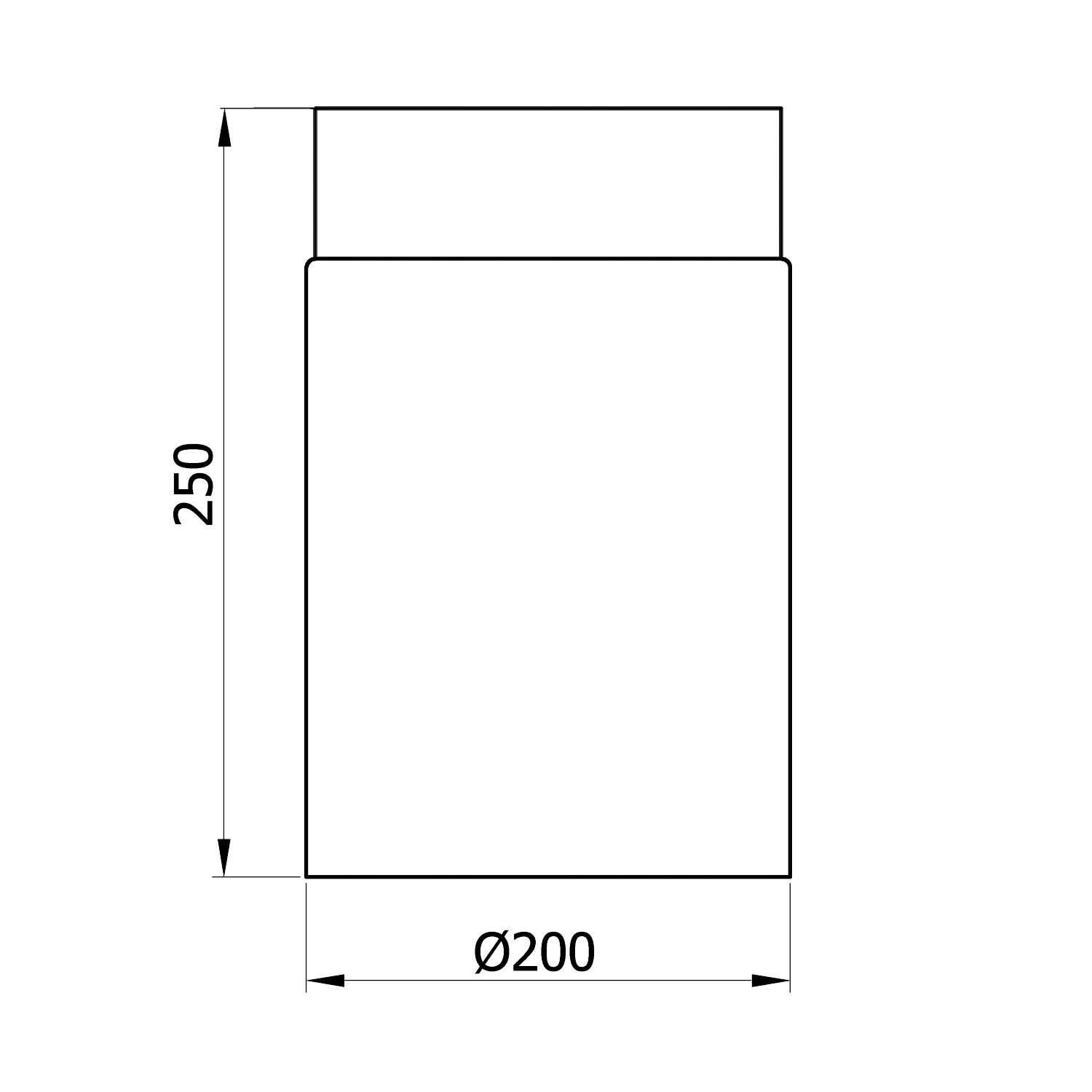 Raik Basic Rauchrohr 200mm schwarz L: 250mm für Rauchrohr / Ofenrohr