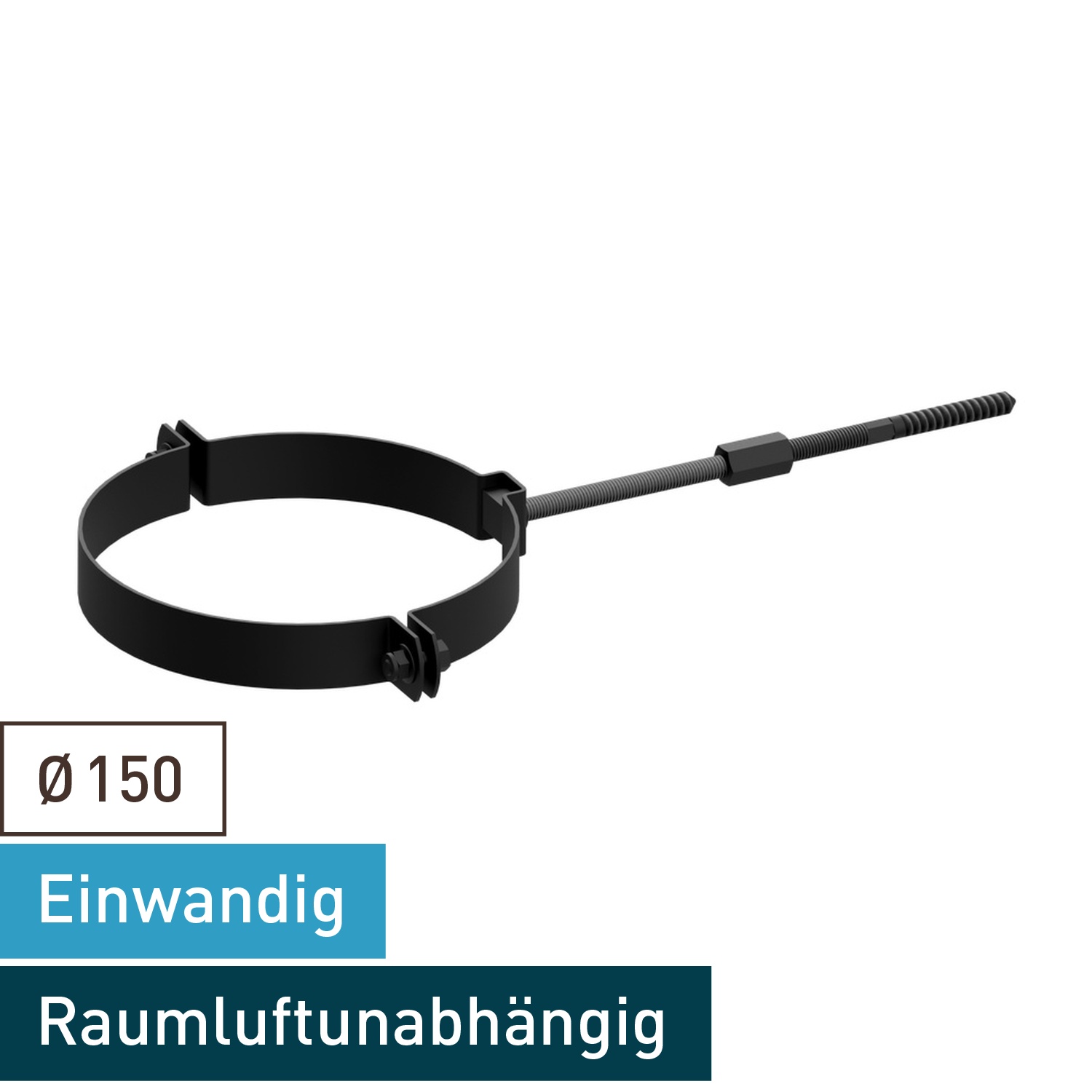 Raik Lifestyle Rohrschellen-Set grau für Rauchrohr / Ofenrohr