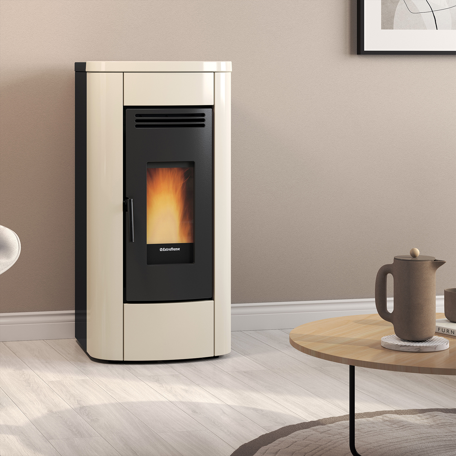 Extraflame Klaudia Plus 5.0 Pelletofen Stahl Elfenbein