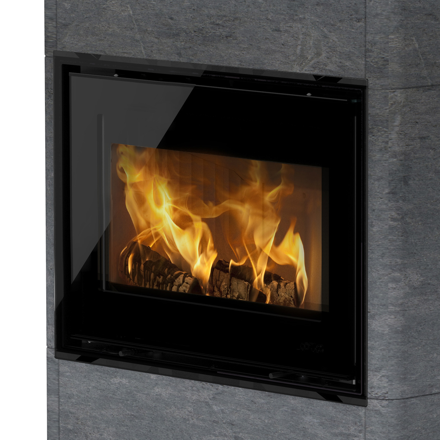 Lotus Beto 470M Kaminofen Magic Tür, Topplatte Grau, Rauchabgang hinten + 1 m³ Kaminholz gratis