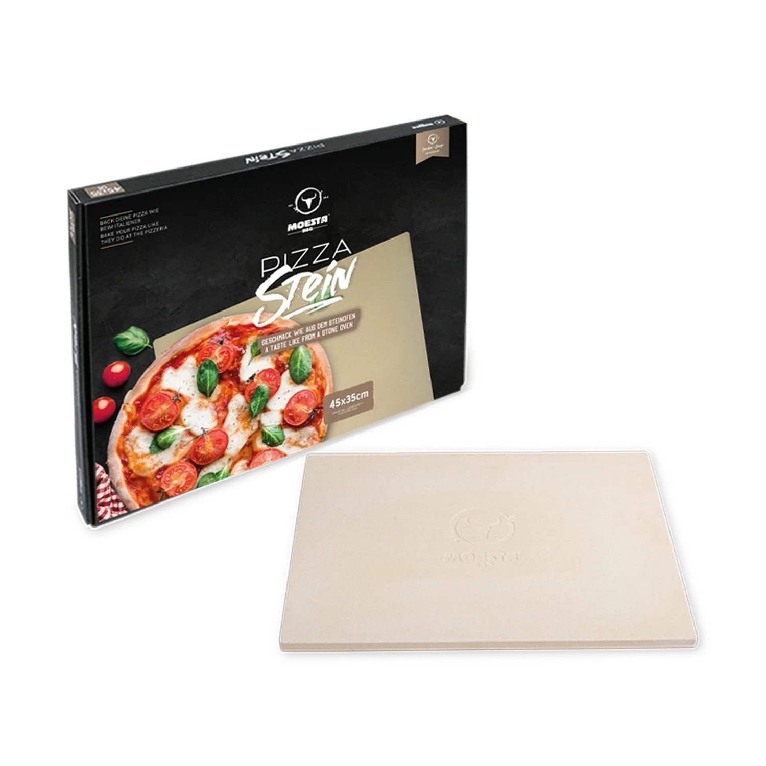 Moesta Pizzastein mit Stier 35 x 45 cm