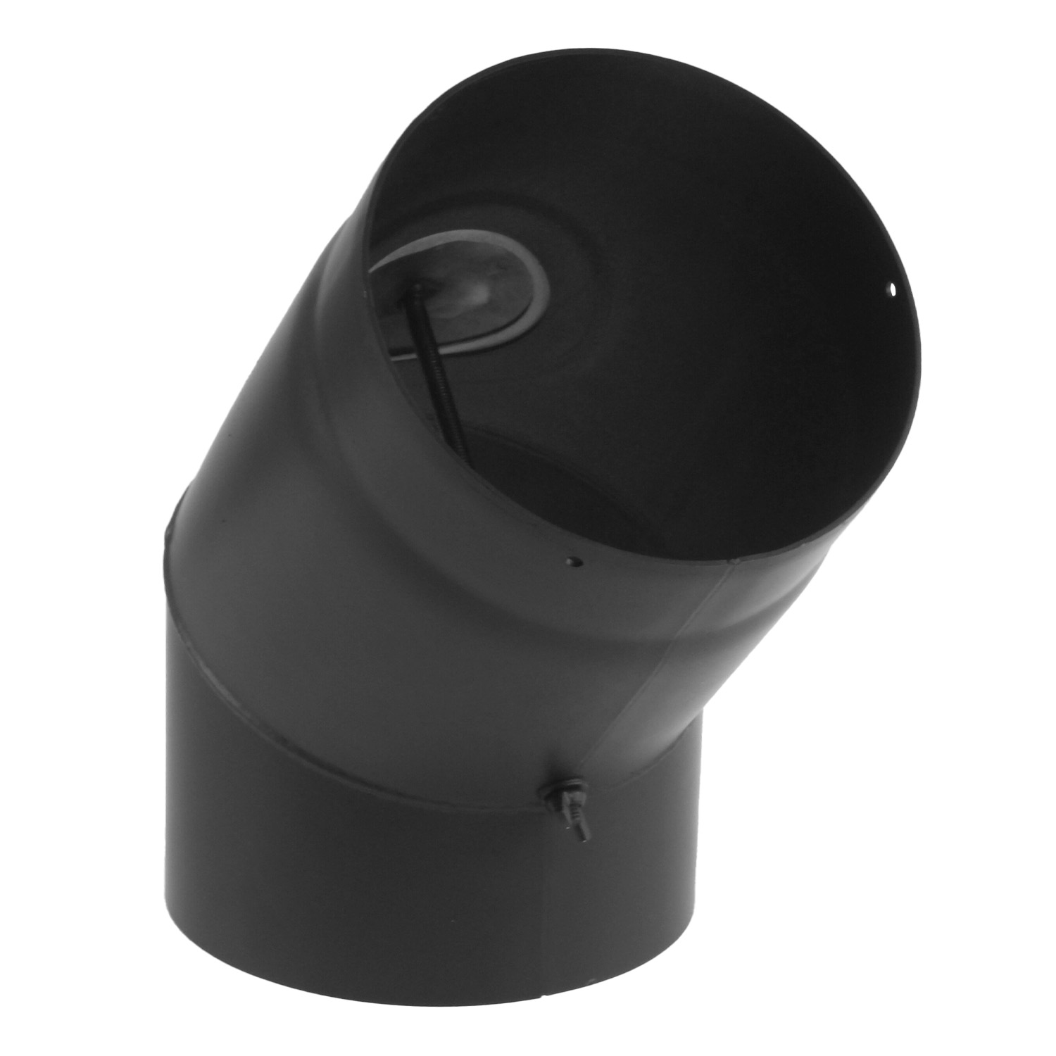 Raik Basic Rauchrohrbogen / Ofenrohr 180mm - 45° mit Tür schwarz