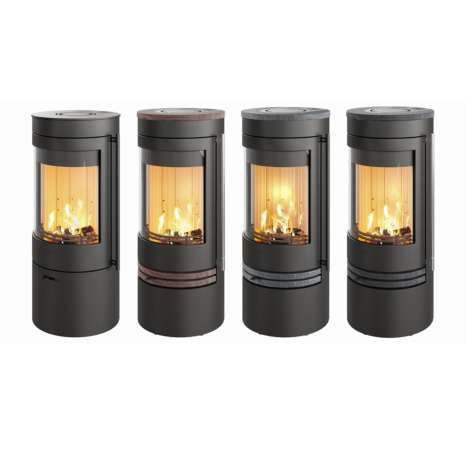 Lotus Kaminofen Orbis 1 Coffee Stone , RR hinten od. RR oben / optional Griffvarianten