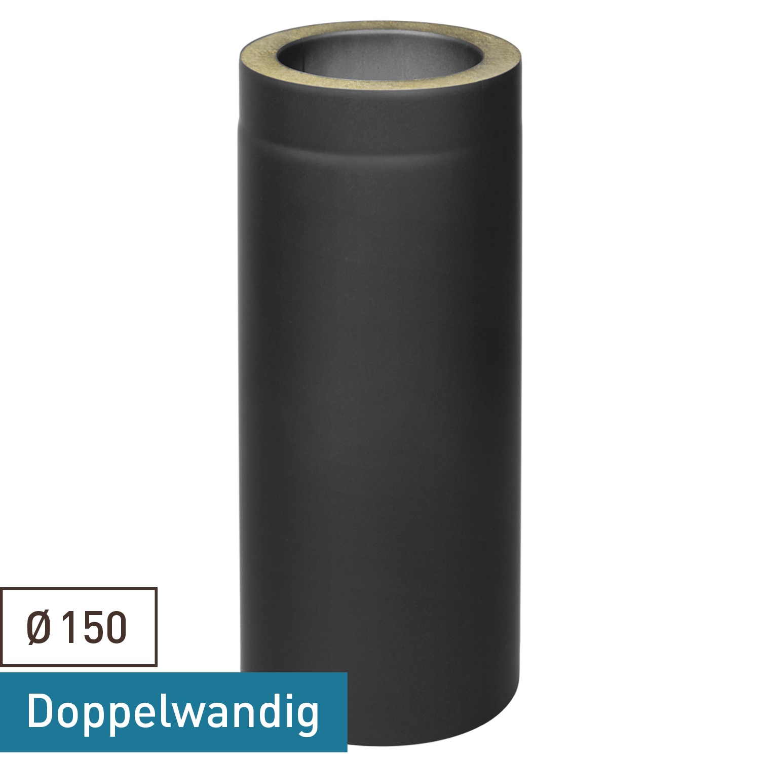 Raik Coltherm Längenelement 150mm schwarz doppelwandig L: 500mm für Rauchrohr / Ofenrohr