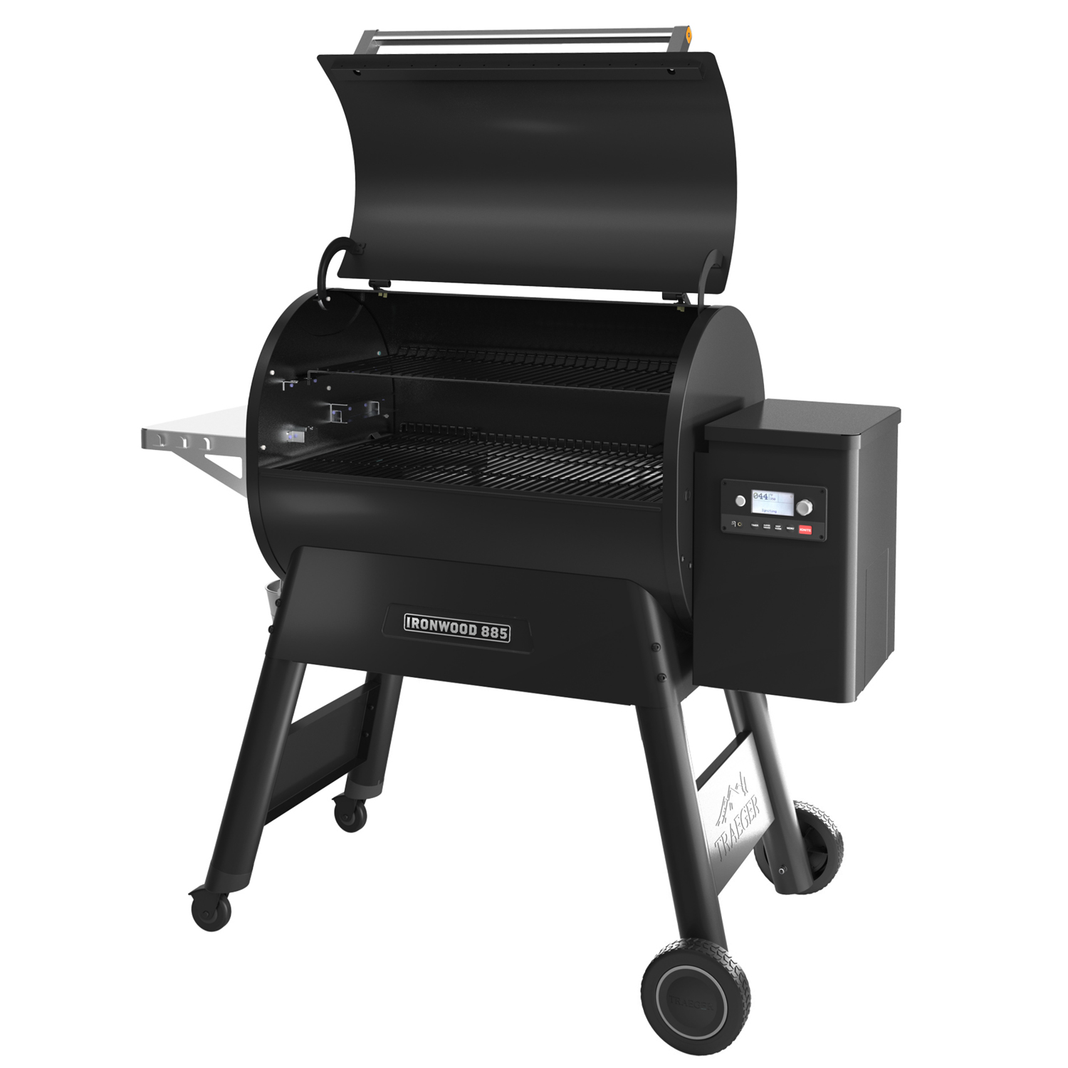 Traeger IRONWOOD 885 - schwarz inkl. Abdeckhaube & Klappbare Frontablage