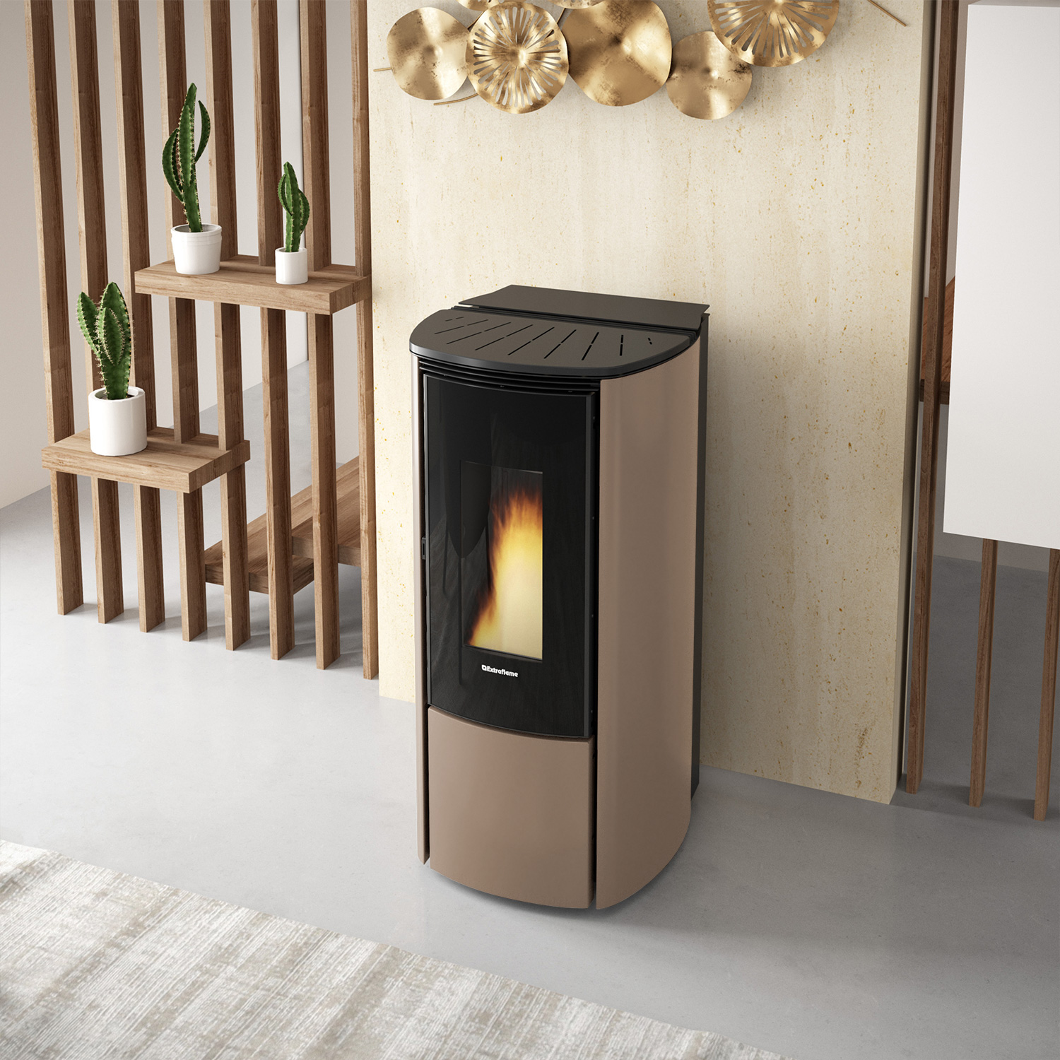 Extraflame Evolution Line Katia 9 Pelletofen Stahl Taubengrau