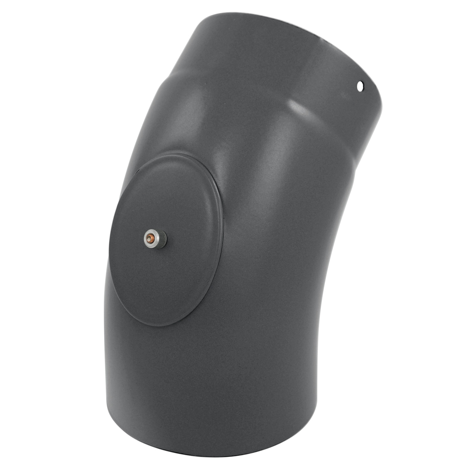 Raik Rauchrohrbogen / Ofenrohrbogen Emaille 150mm - 45° Bogen glatt Grau mit Reinigungsöffnung Raik Rauchrohrbogen / Ofenrohrbogen Emaille 150mm - 45° Bogen glatt Grau mit Reinigungsöffnung