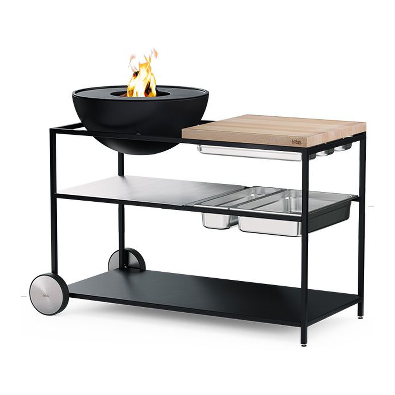 höfats FIRE KITCHEN mit BOWL 57 Plancha-Grillset tief