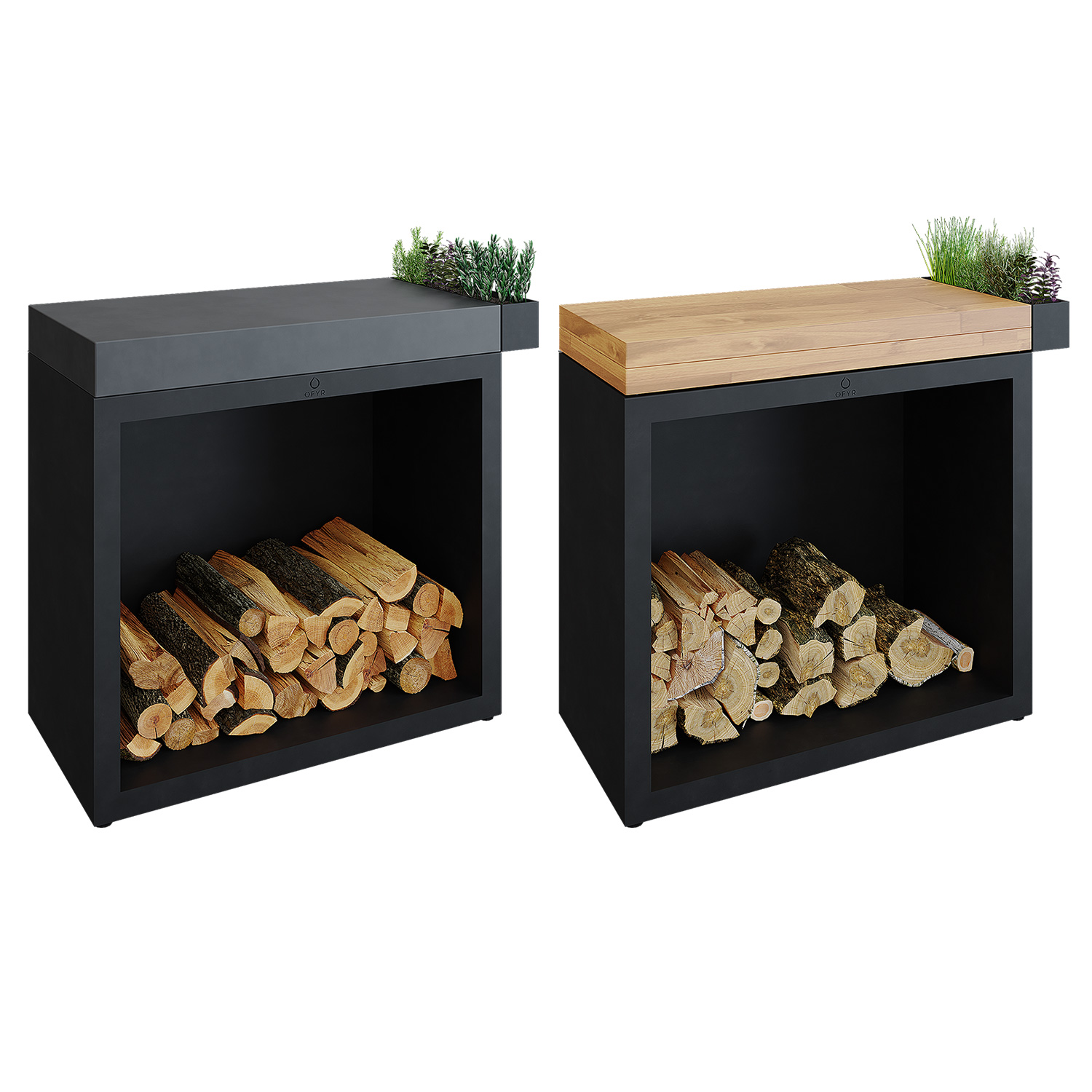 OFYR Butcher Block Storage 90 Black Keramik Dunkelgrau