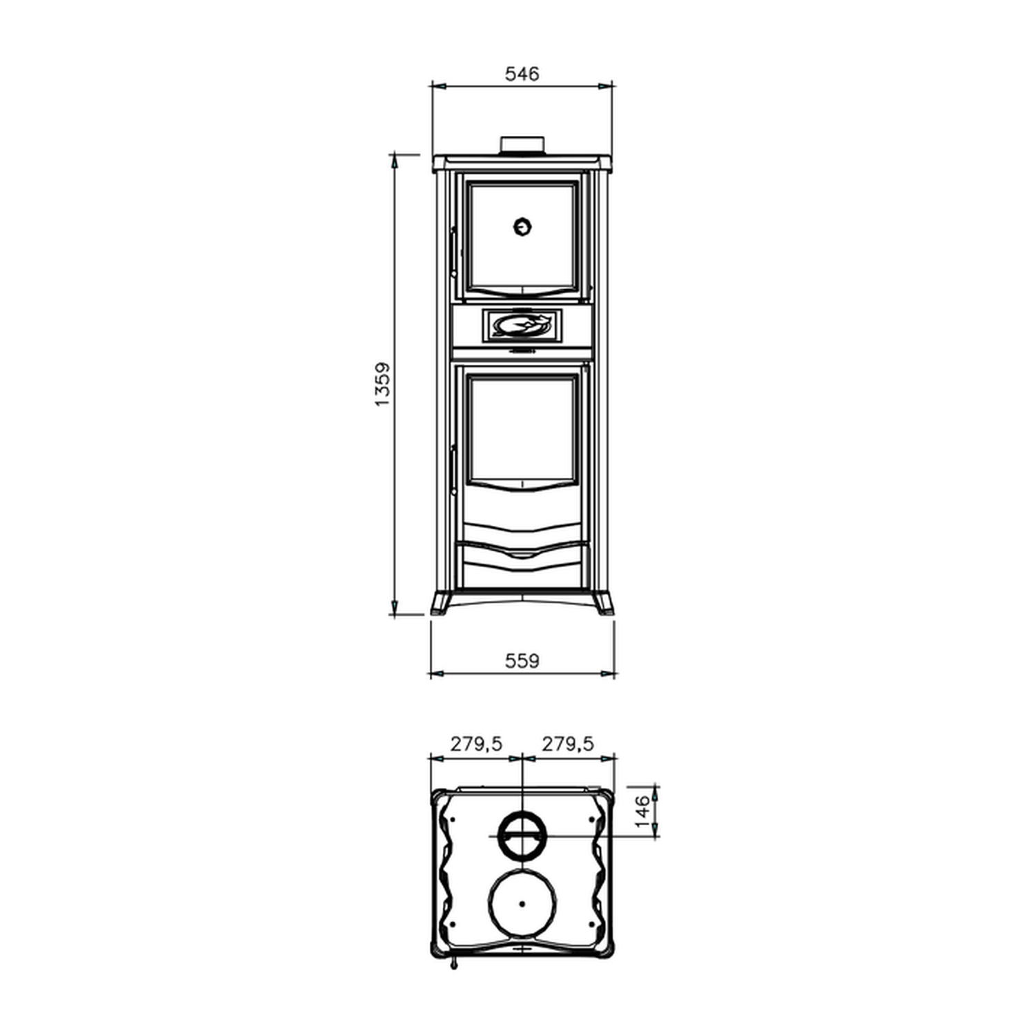 La Nordica T.ROSSELLA PLUS FORNO DSA.16 PETRA - Naturstein Kaminofen