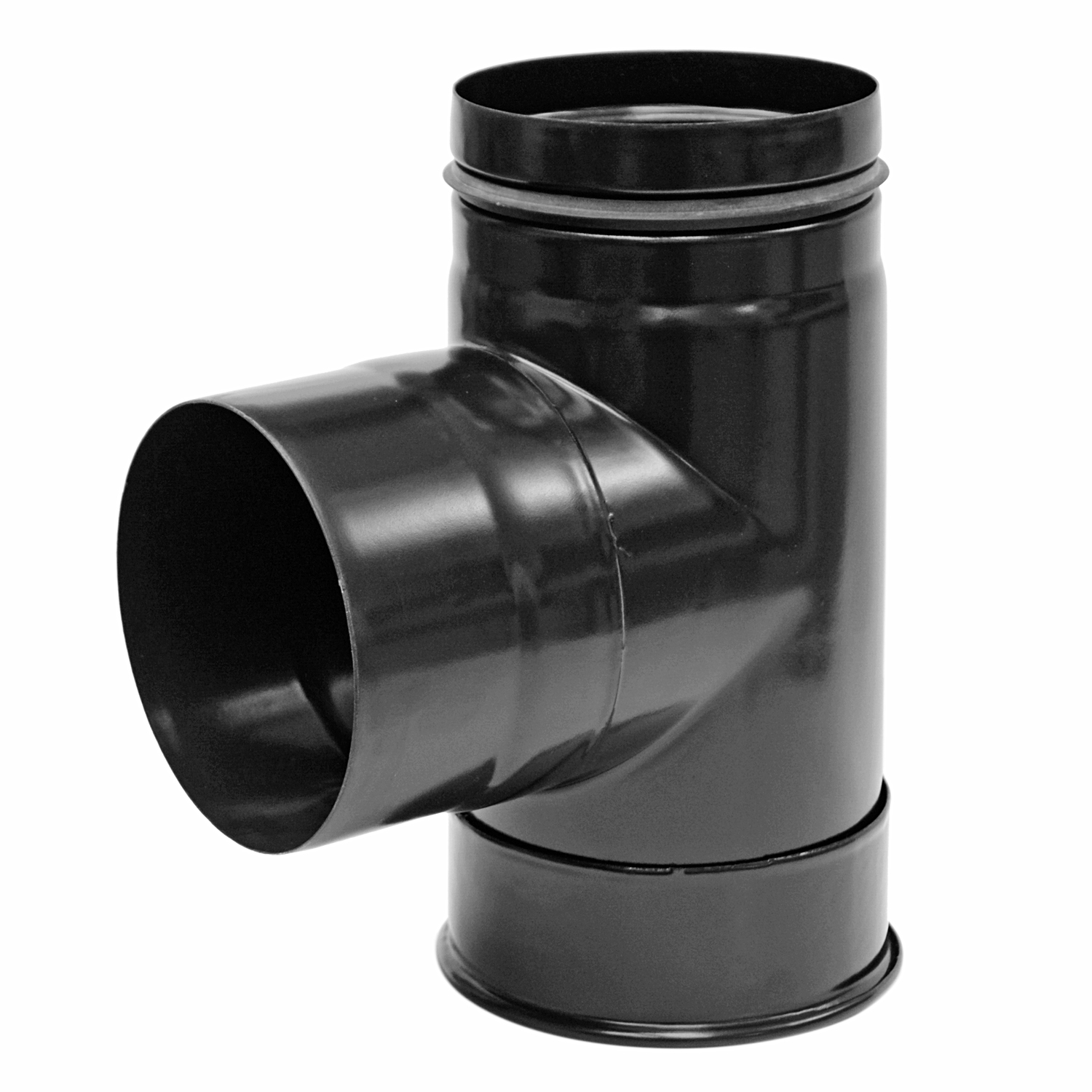 Raik Pelletrohr / Ofenrohr 120mm - Kapselknie ohne Dichtung (T-Stück) schwarz