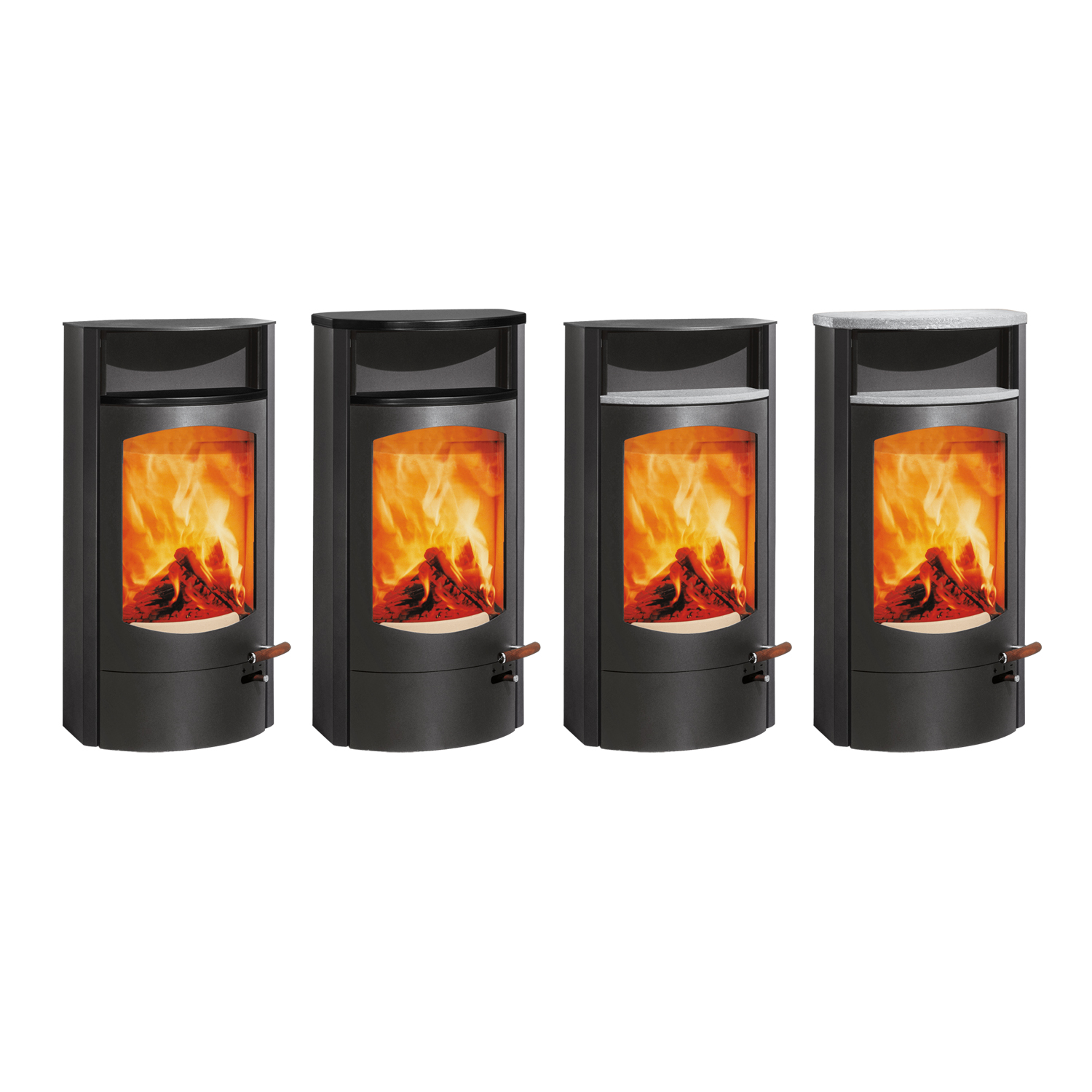 Austroflamm Koko 2.0 Kaminofen Stahl Gussgrau, Warmhaltefach Keramik Schwarz matt, Guss-Topplatte, RRA oben + kostenfreie Installation
