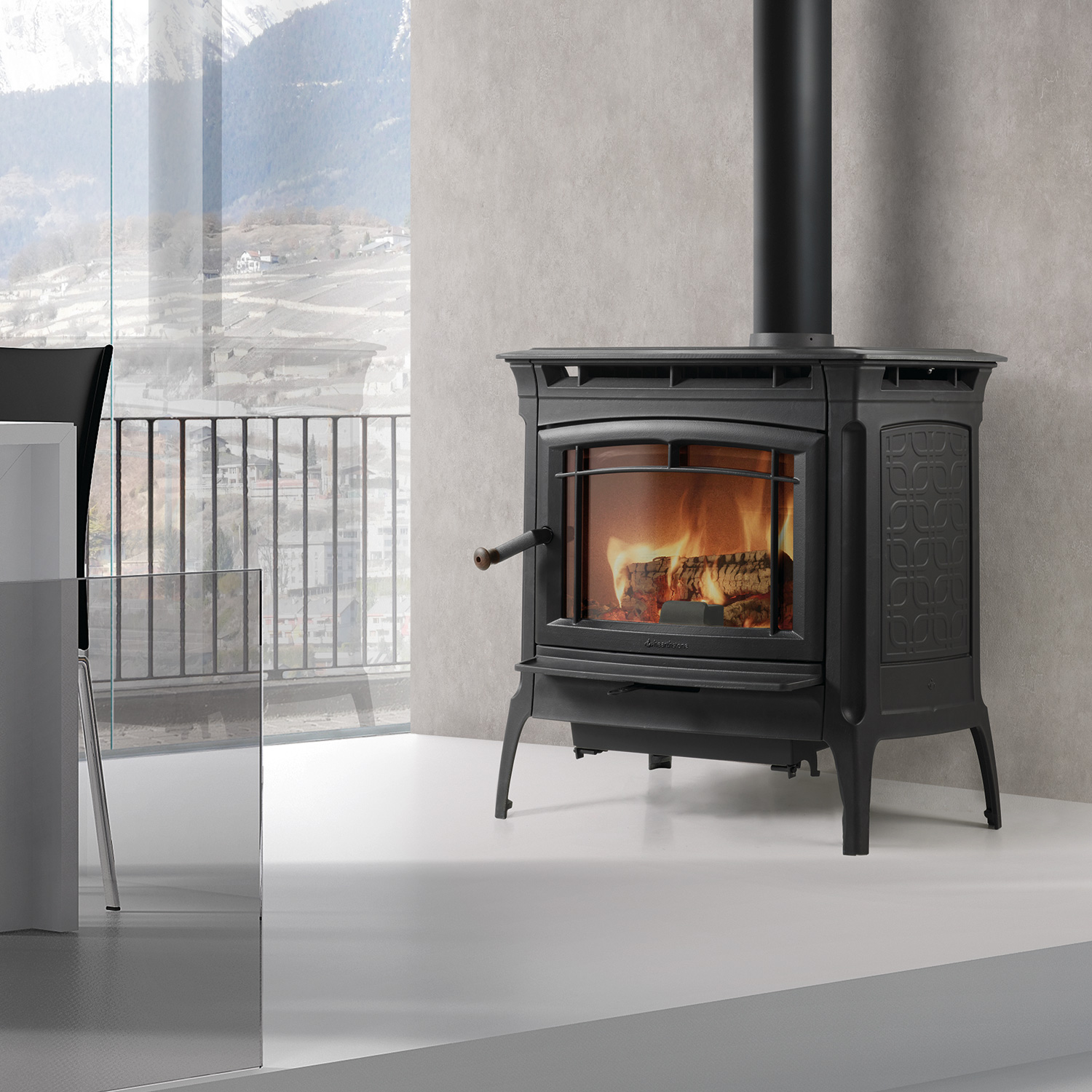 Hergom Manchester Kaminofen Gusseisen Schwarz Hergom Manchester Kaminofen Gusseisen Schwarz