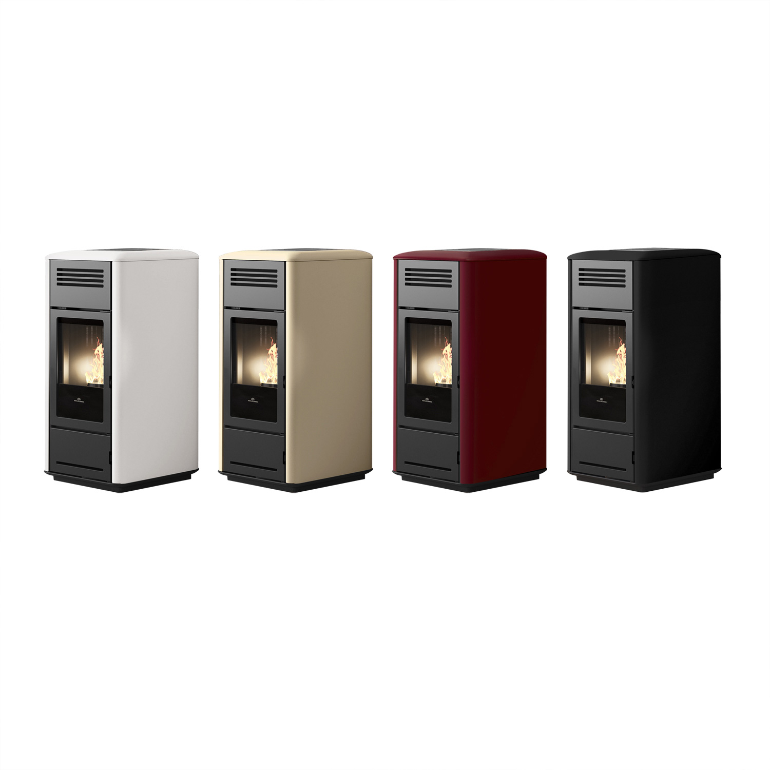 Edilkamin Milla H 15 EVO wasserführender Pelletofen Stahl glänzend Schwarz