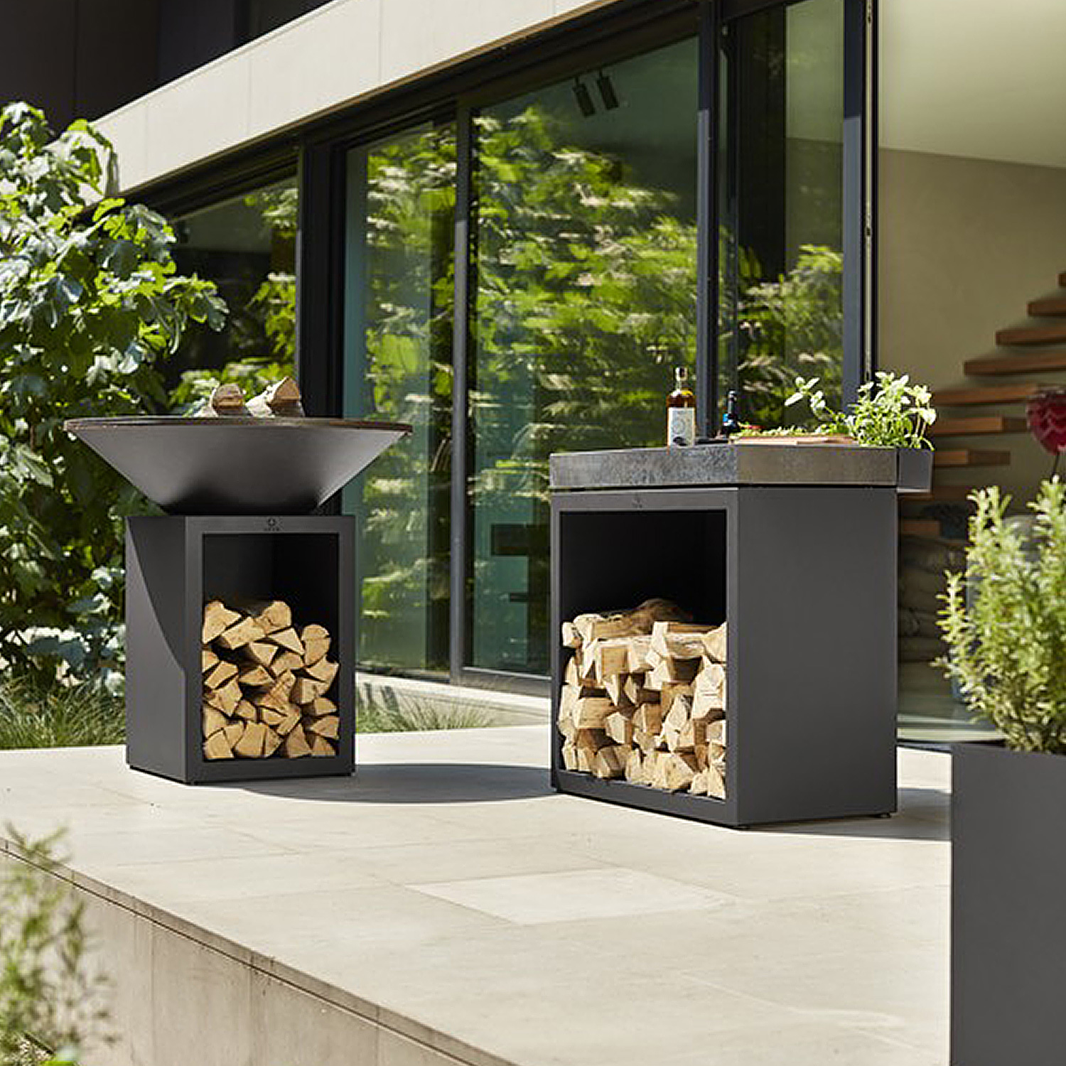 OFYR Butcher Block Storage 90 Black Keramik Dunkelgrau