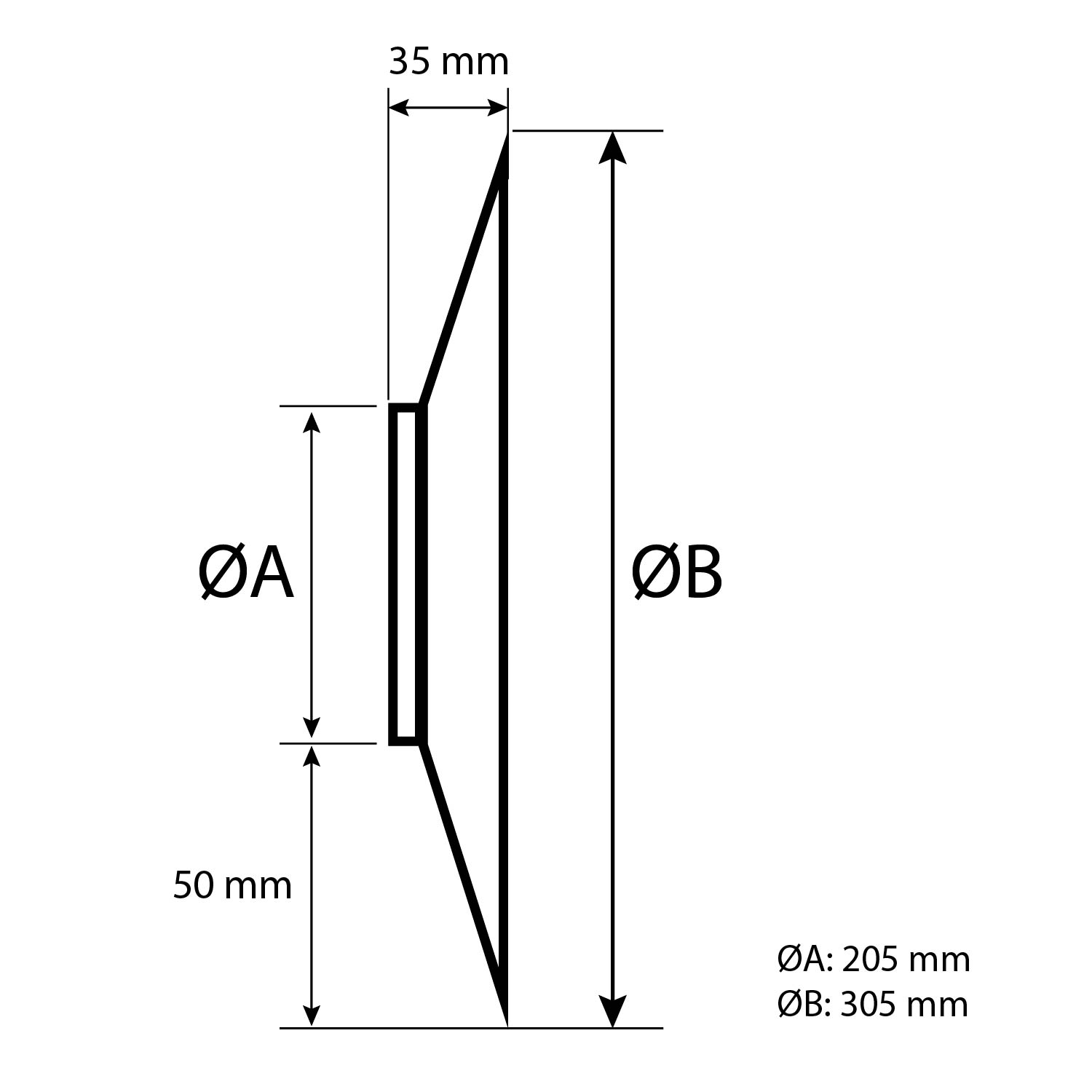 Schiedel Anschlussrosette 50 mm Ø150 mm glänzend