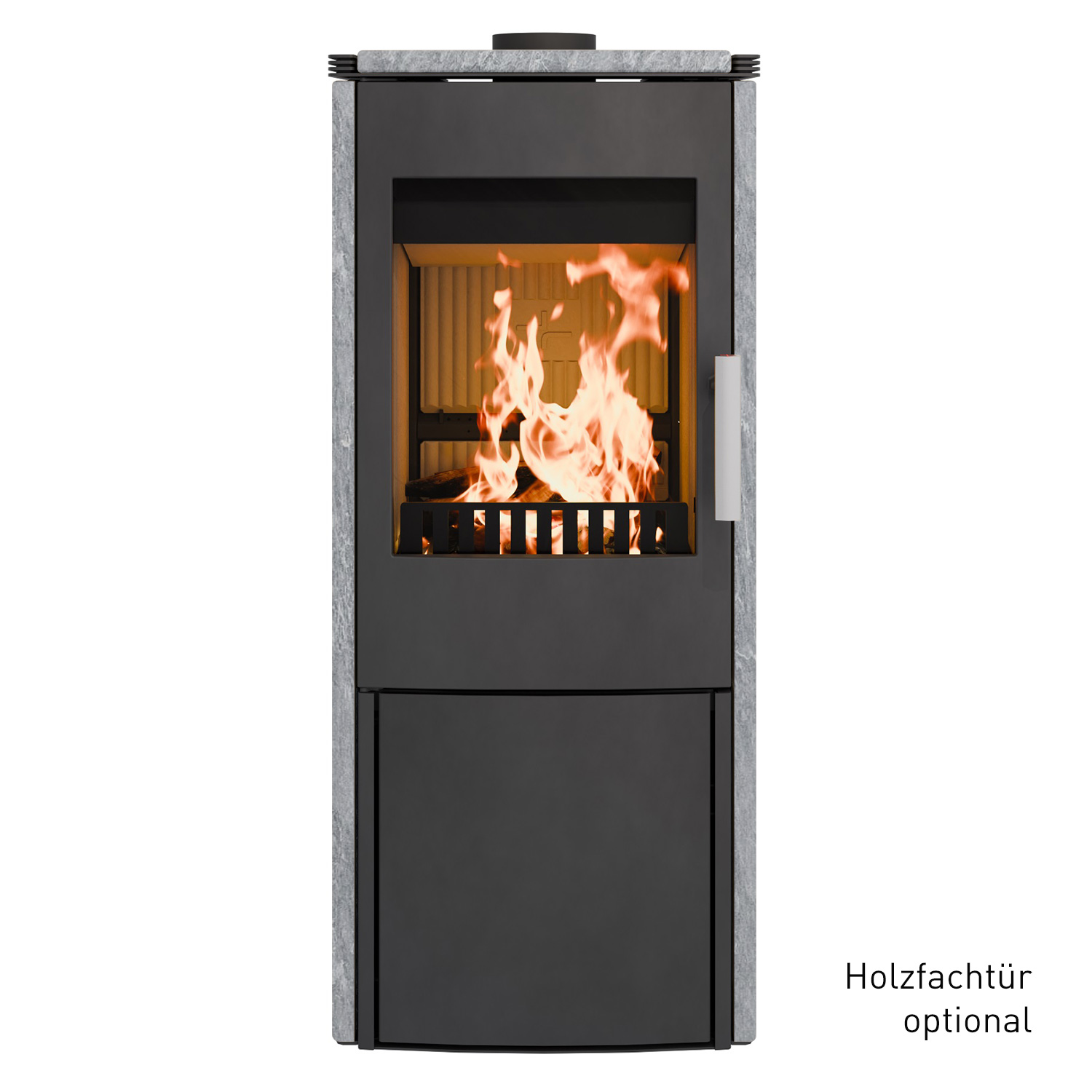 Haas+Sohn Montegrotto III Kaminofen Schwarz / Serpentino