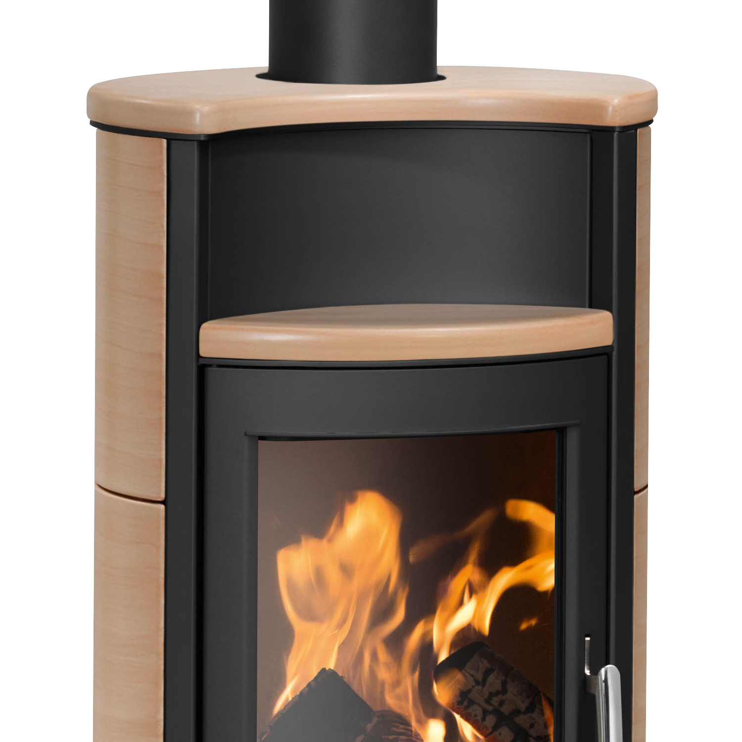 Oranier Pori 5 Kaminofen Stahl Schwarz / Kachel Corretto