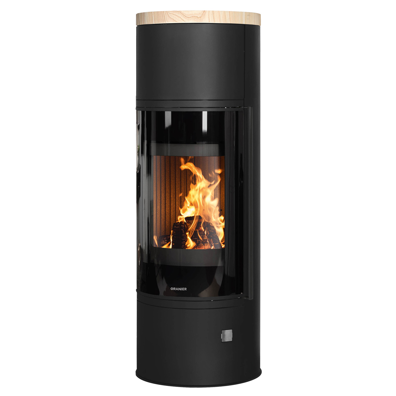 Oranier Arena Aqua 2.0 wasserführender Kaminofen Stahl Schwarz mit Abdeckplatte Sandstein