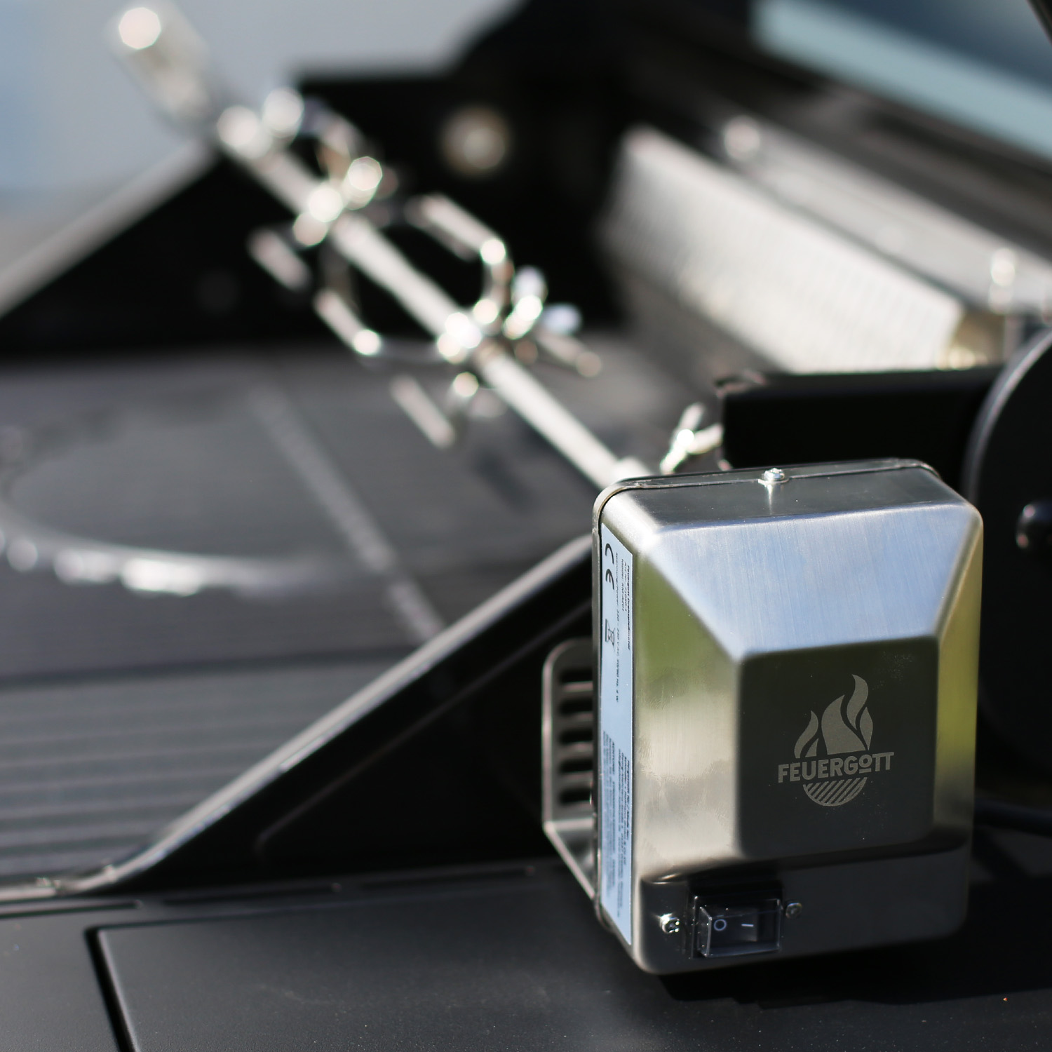 FEUERGOTT Drehspieß für Hektor 3B-S & 4B-S – neue Version (7 cm länger)