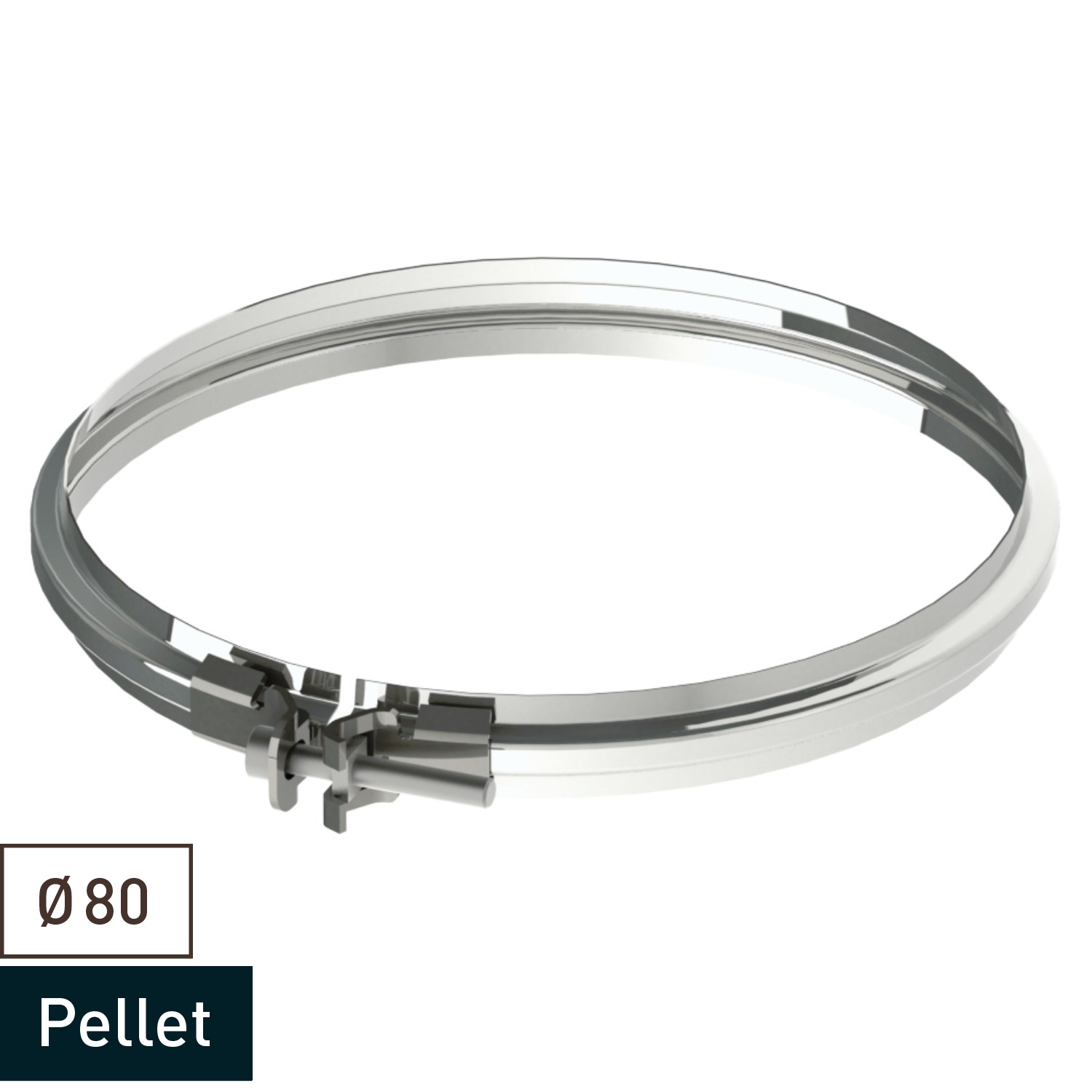 Raik Pelletrohr / Ofenrohr Spannring 80 mm Edelstahl