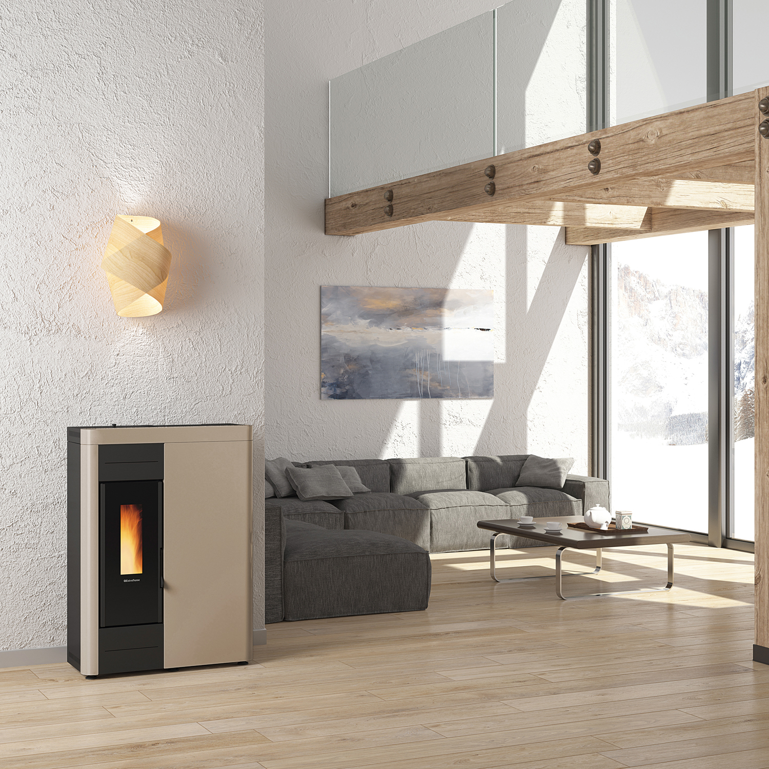 Extraflame Virna Idro Wasserführender Pelletofen Tortora