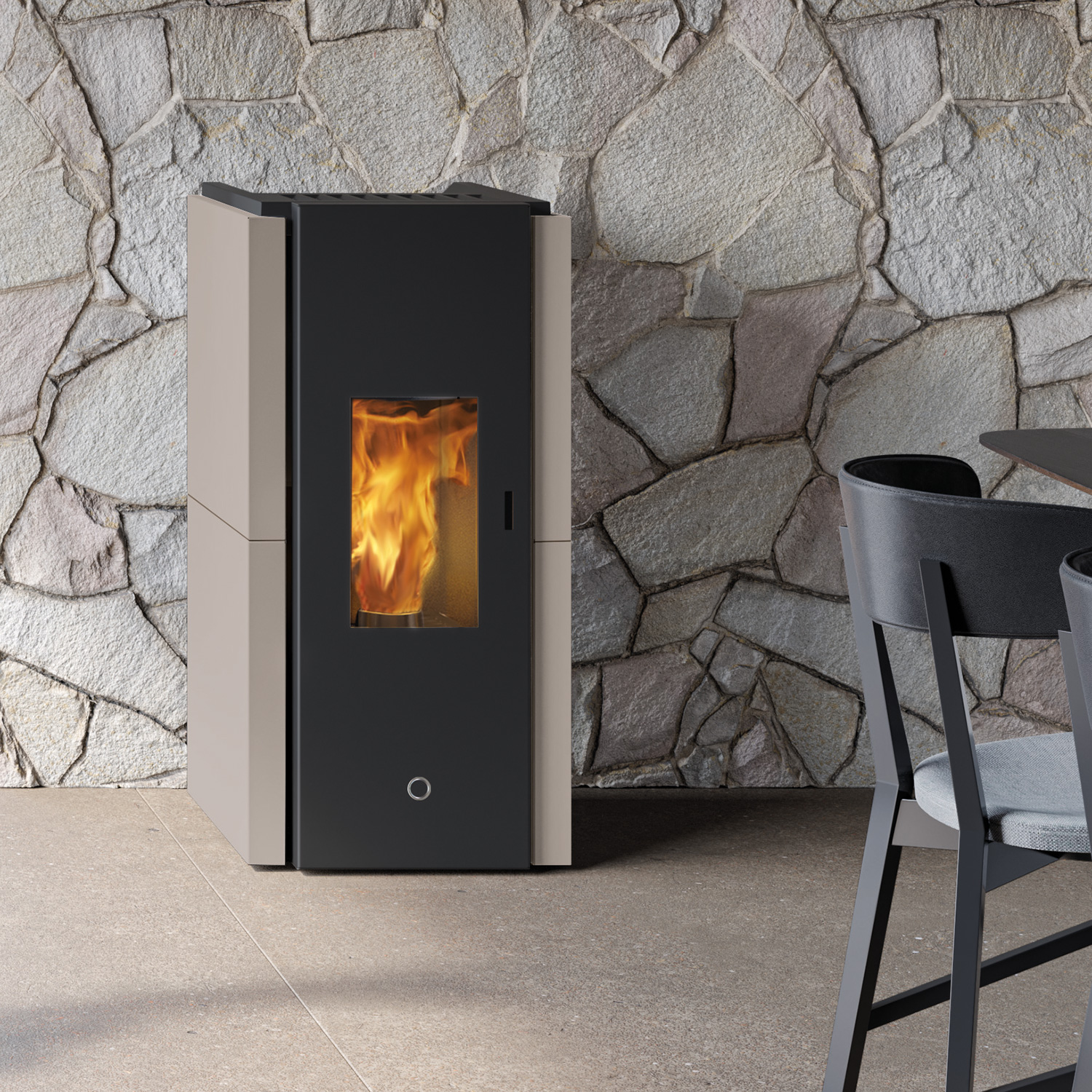 EK63 Zone 80 Evo Pelletofen Stahl taubengrau