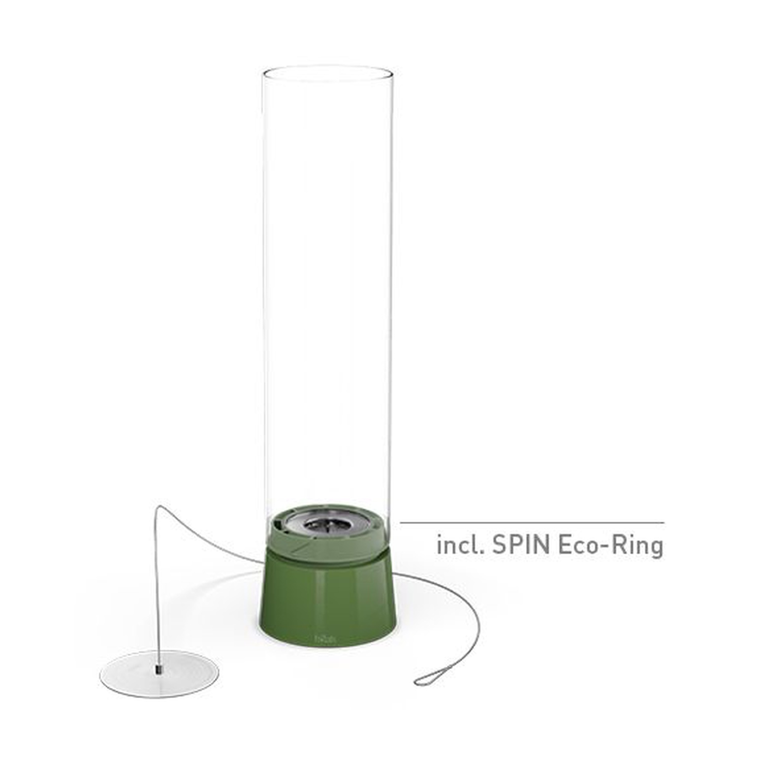 höfats SPIN air 900 Tischfeuer Emaille grün + 1 Liter Bioethanol gratis