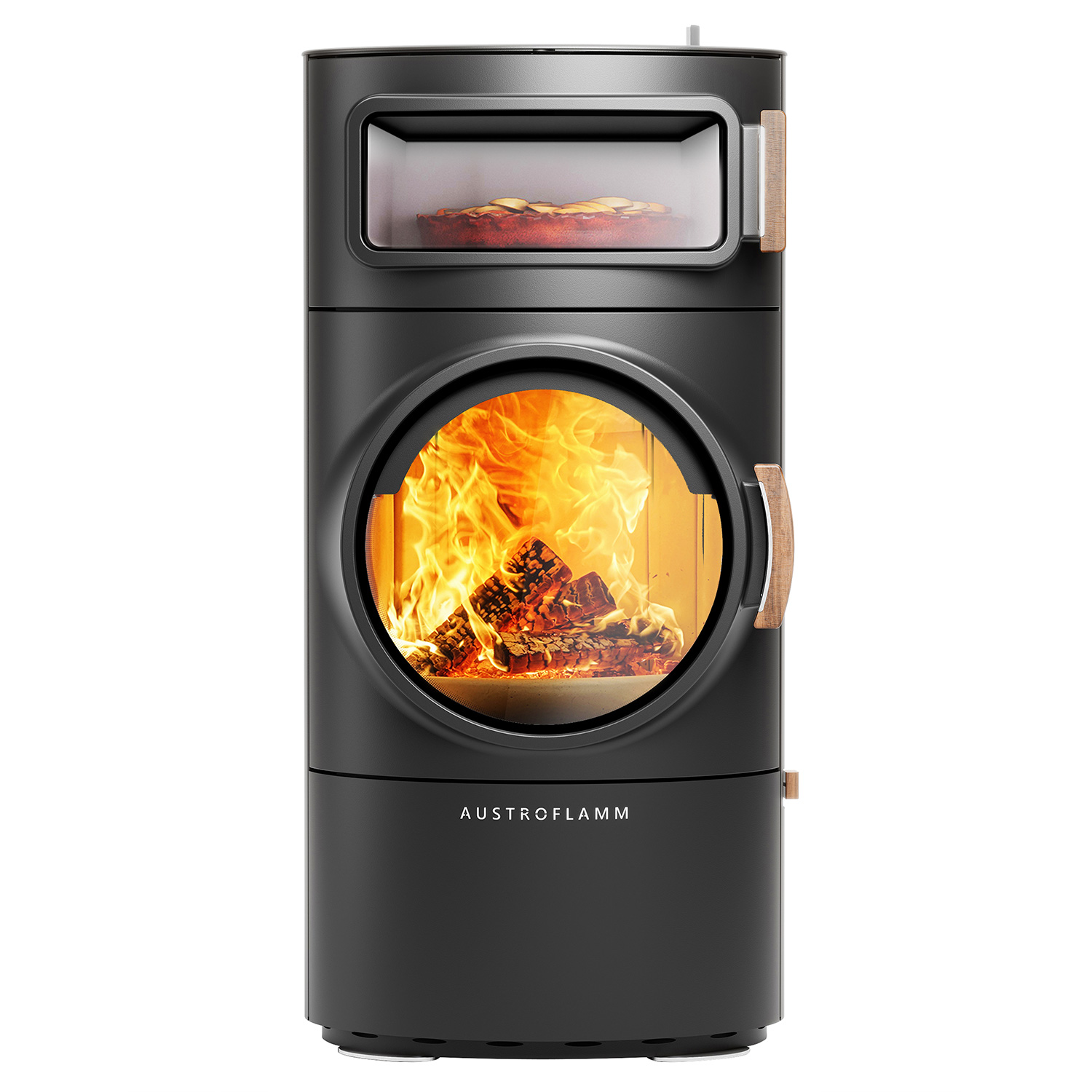 Austroflamm Clou Xtra Back Kaminofen Stahl Gussgrau + 1 m³ Kaminholz gratis