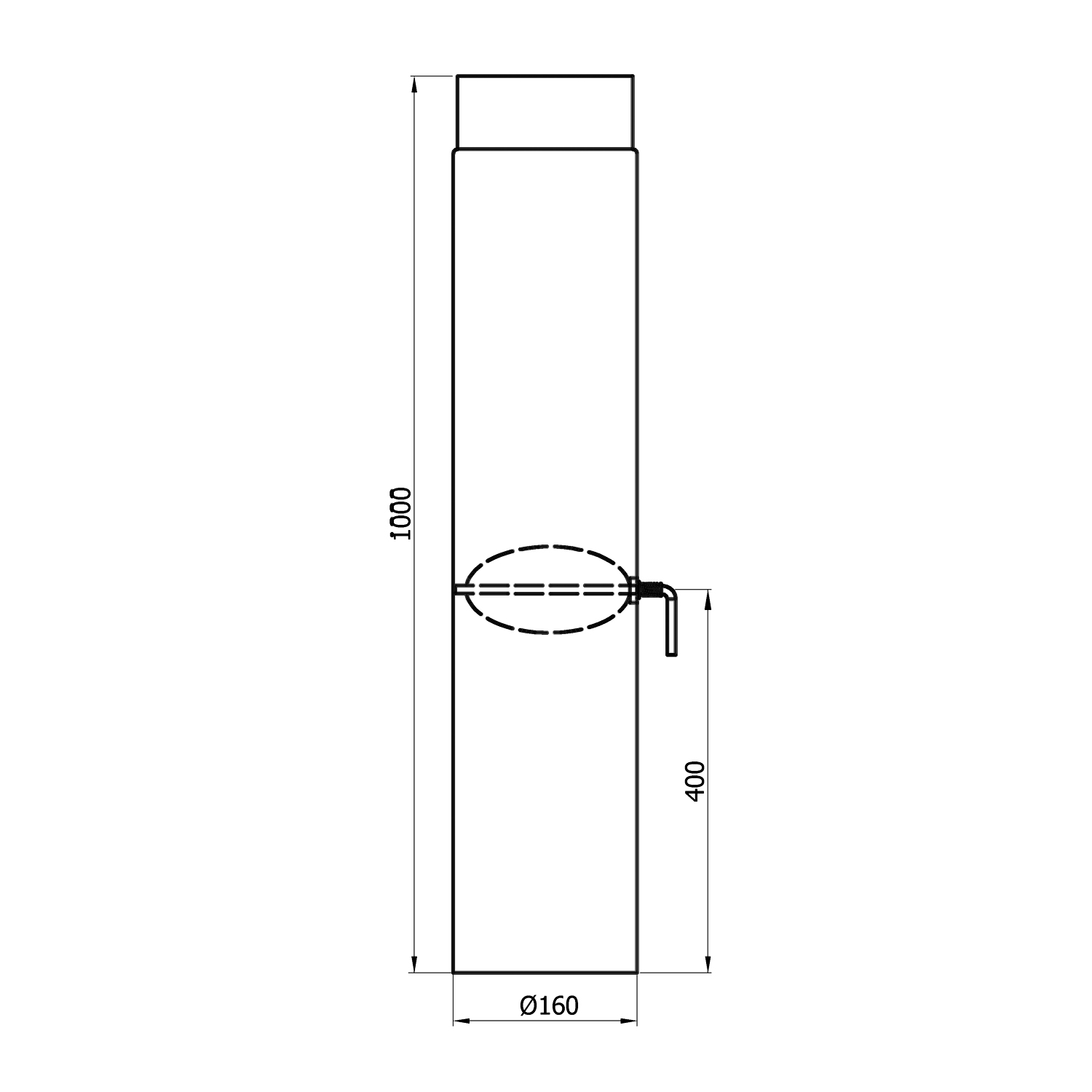 Raik Rauchrohr / Ofenrohr 160mm - 1000mm mit Zugregulierung schwarz