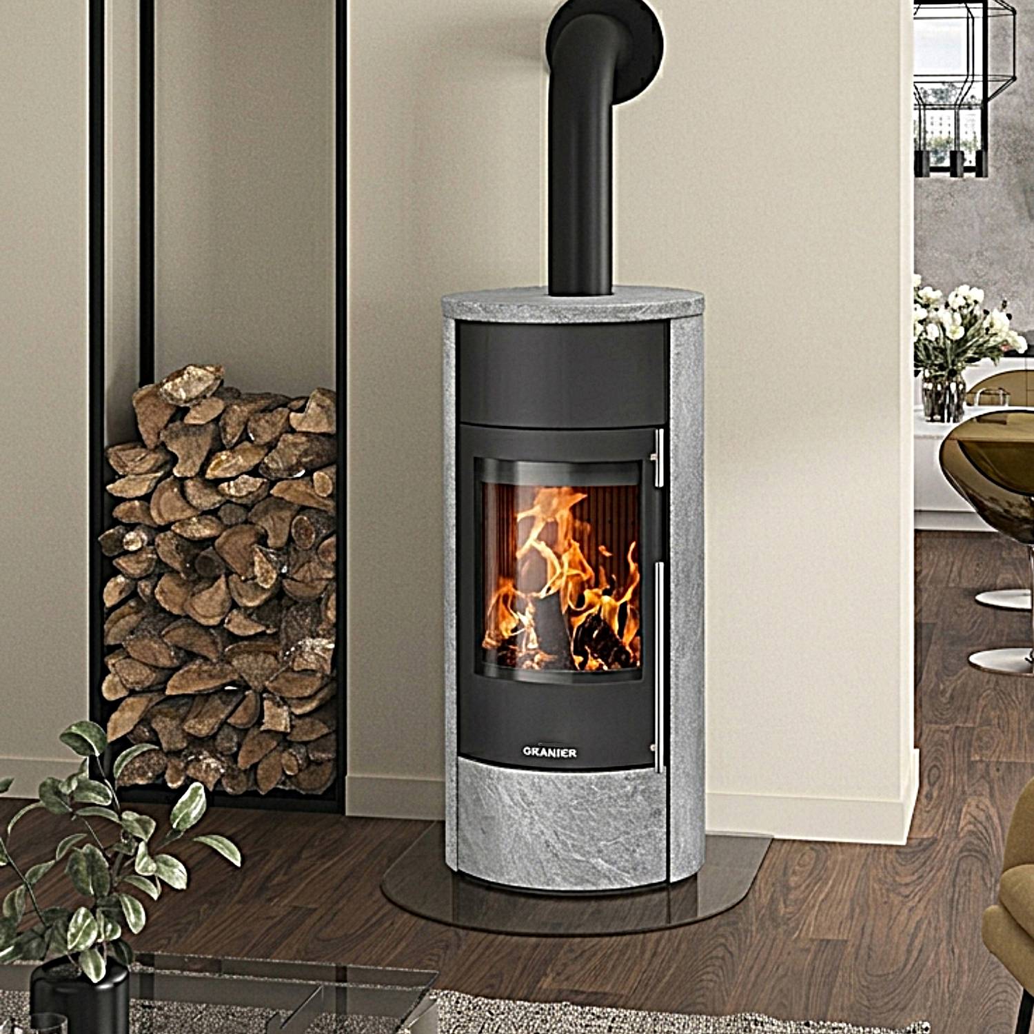 Oranier Polar Neo Aqua wasserführender Kaminofen Speckstein