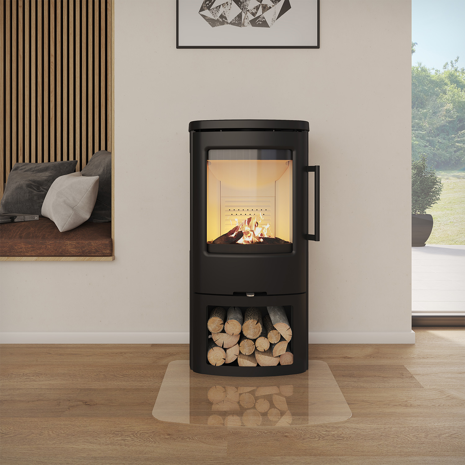 TermaTech TT44G Kaminofen Stahl mit Seitenglas