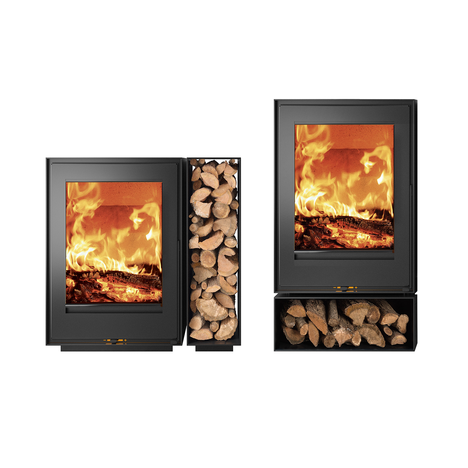 Kunst Stoves Sequoia 2.0 Kaminofen mit seitlichem Holzfach