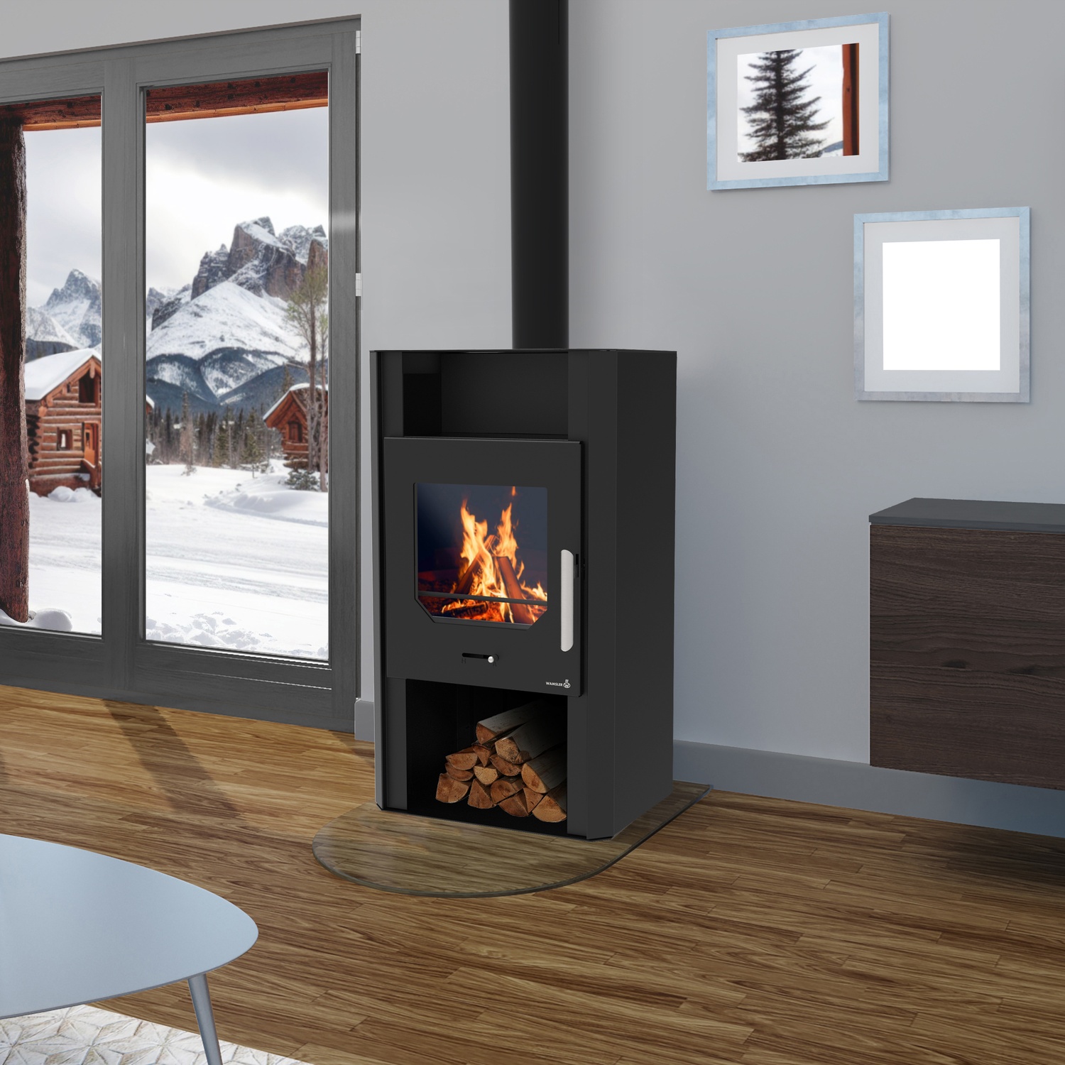 Wamsler Kaminofen Cube Stahl schwarz