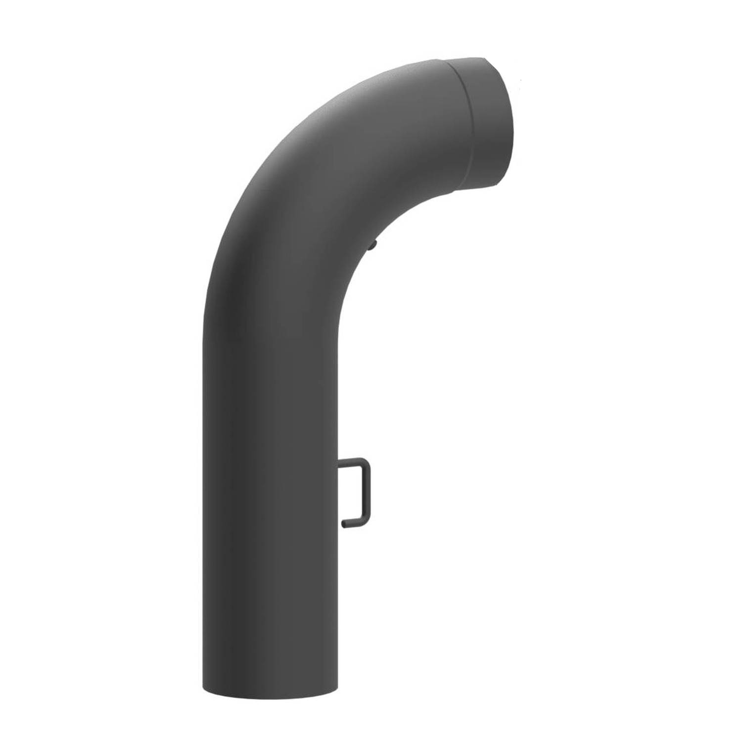 Raik Lifestyle Winkelbogen Durchmesser 150/90° 2,00mm glatt 705/350 mit eingelegter Tür, mit DKL grau für Rauchrohr/ Ofenrohr