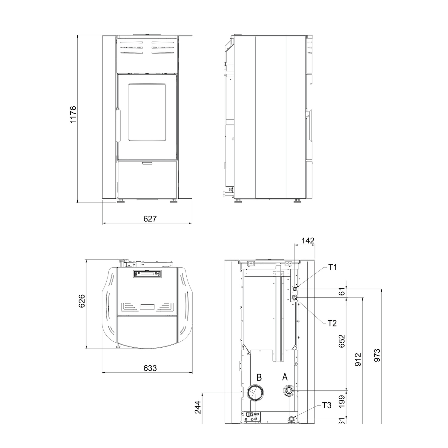 Extraflame RAFFAELLA IDRO H18 5.0.16 - Grau wassergeführter Pelletofen