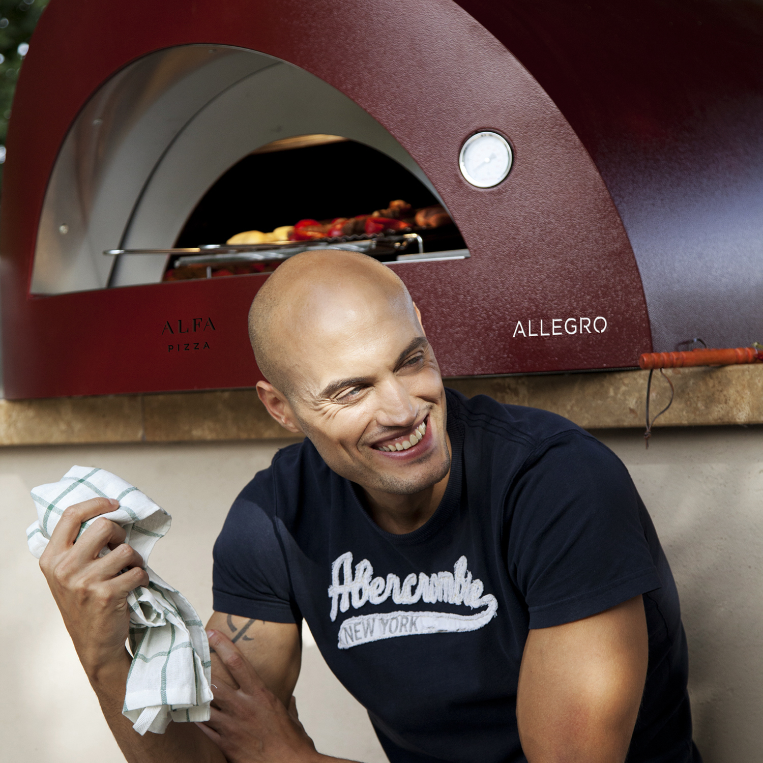 Alfa Forni Pizzaofen Allegro Antikrot ohne Unterbau + Ventura Pizza-Set (4-tlg.) gratis