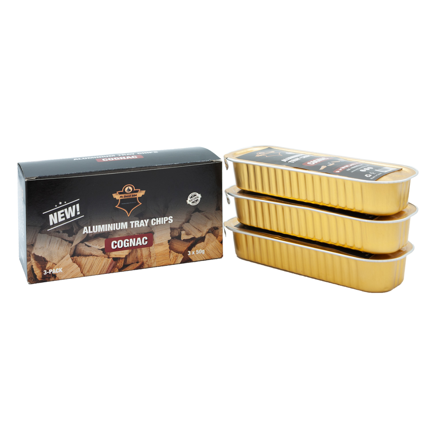 Mr. Barrel BBQ Smoking Chips S Cognac, 3 x 50 g