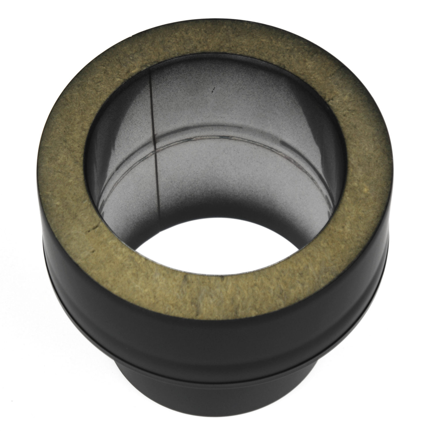 Raik Coltherm Adapter 150mm von EW auf DW schwarz für Rauchrohr / Ofenrohr
