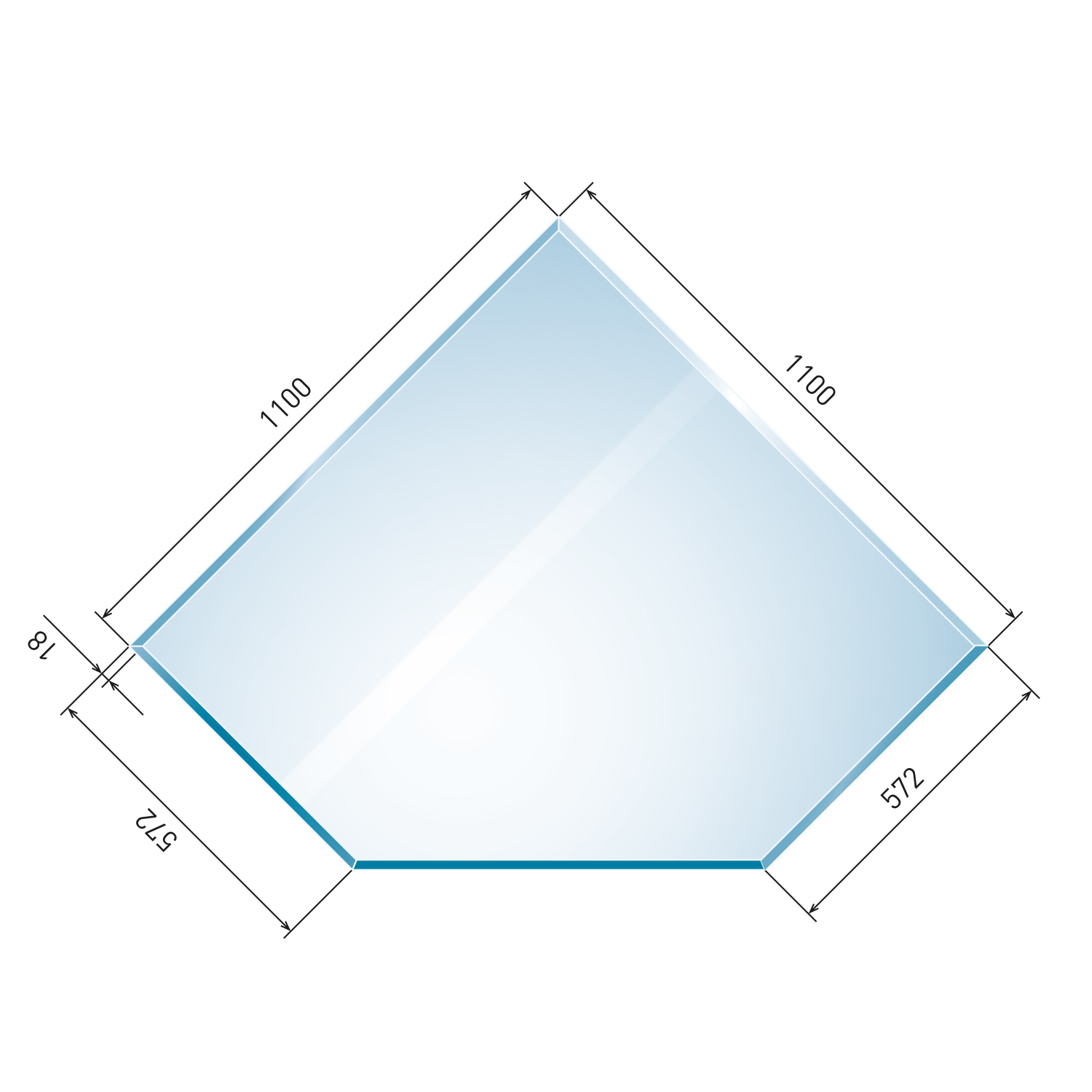 Raik Kamin Glasplatte Diamant 2 inkl. Facette